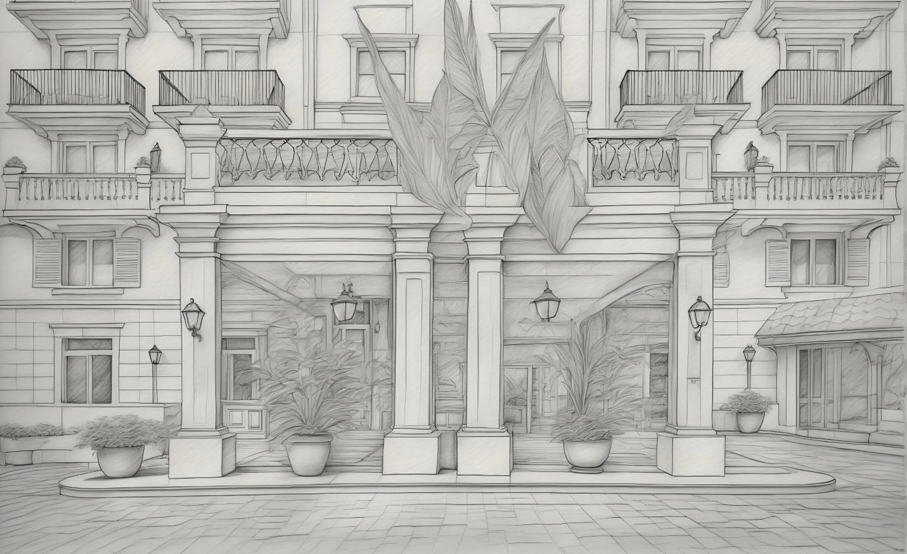 Property building in Hotel Granduca Houston