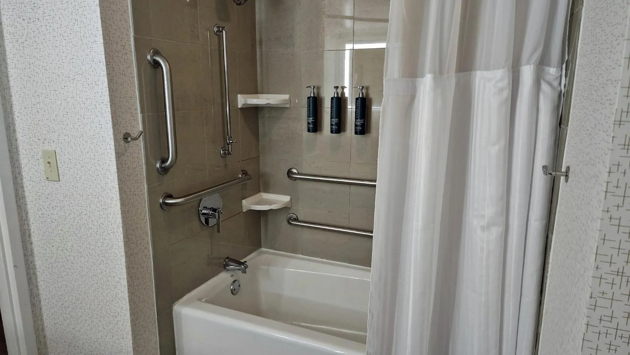 Bathroom in Hilton Durham near Duke University