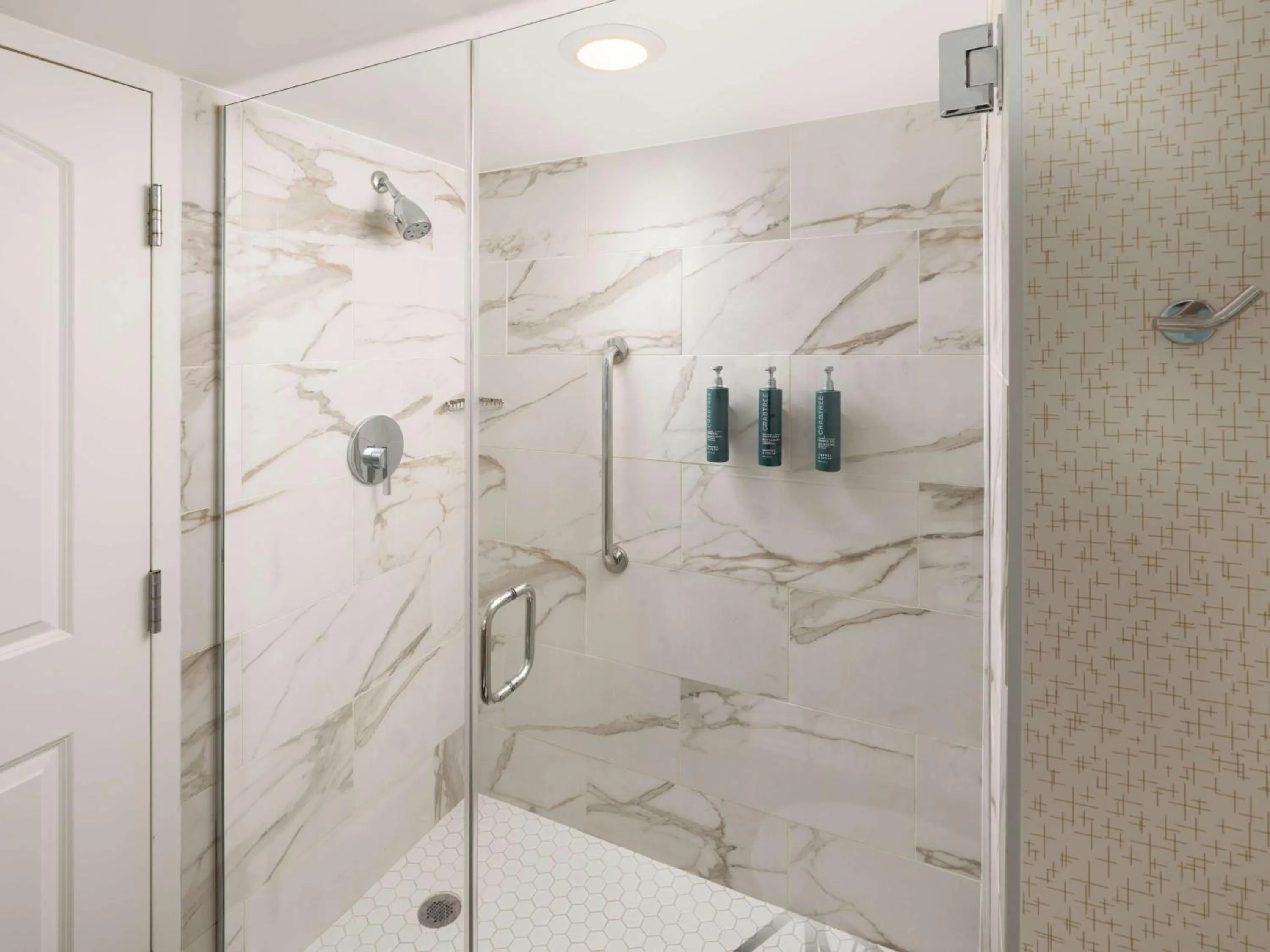 Bathroom in Hilton Durham near Duke University