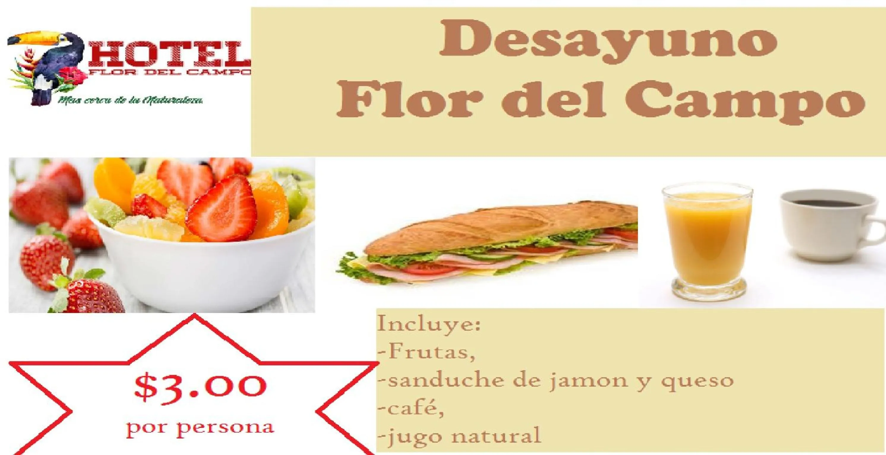 Food close-up in Hotel Flor Del Campo