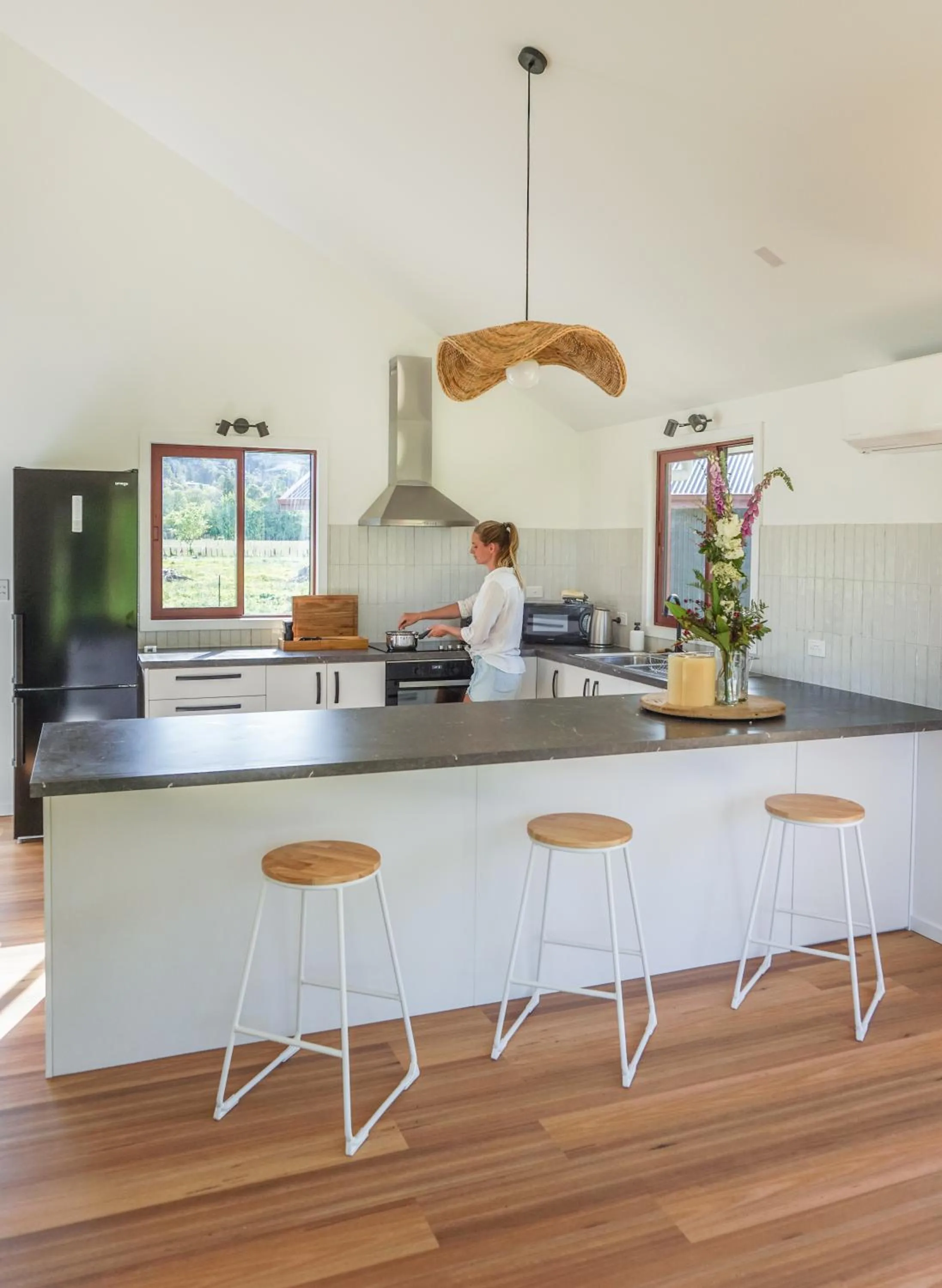 Kitchen or kitchenette in The Barn Cabins & Camp