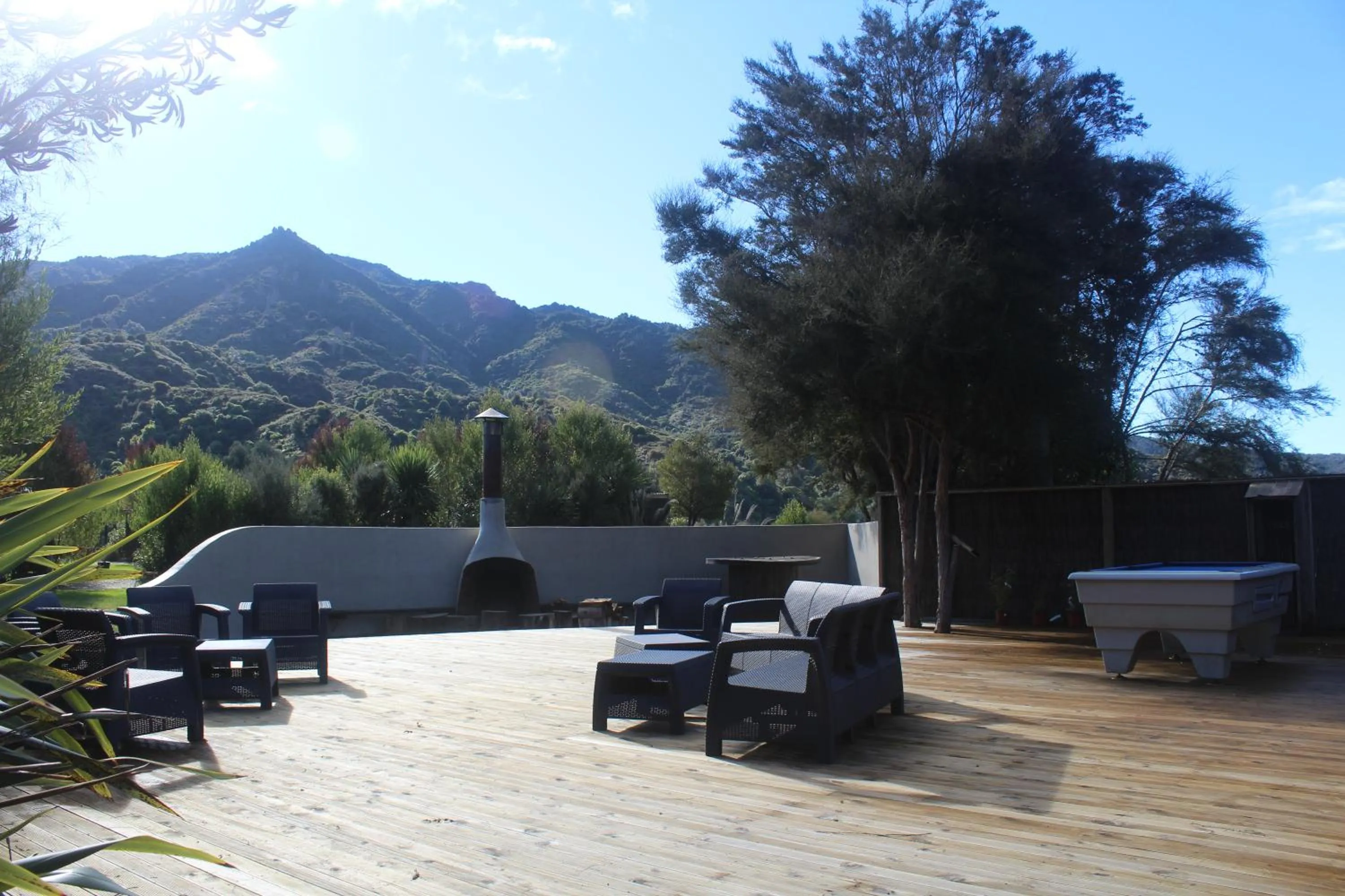 Patio in The Barn Cabins & Camp