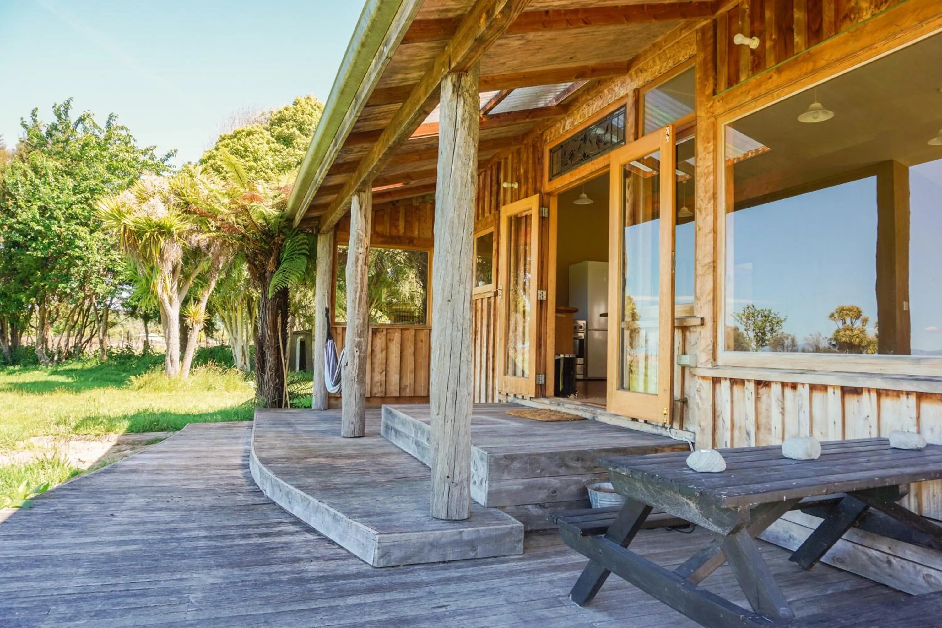 Patio in The Barn Cabins & Camp