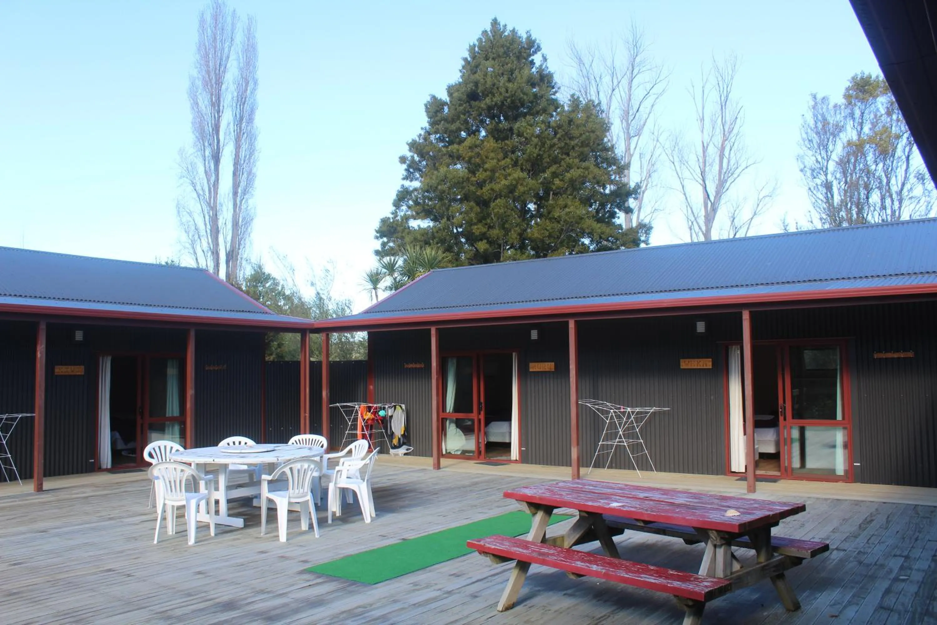 Patio in The Barn Cabins & Camp