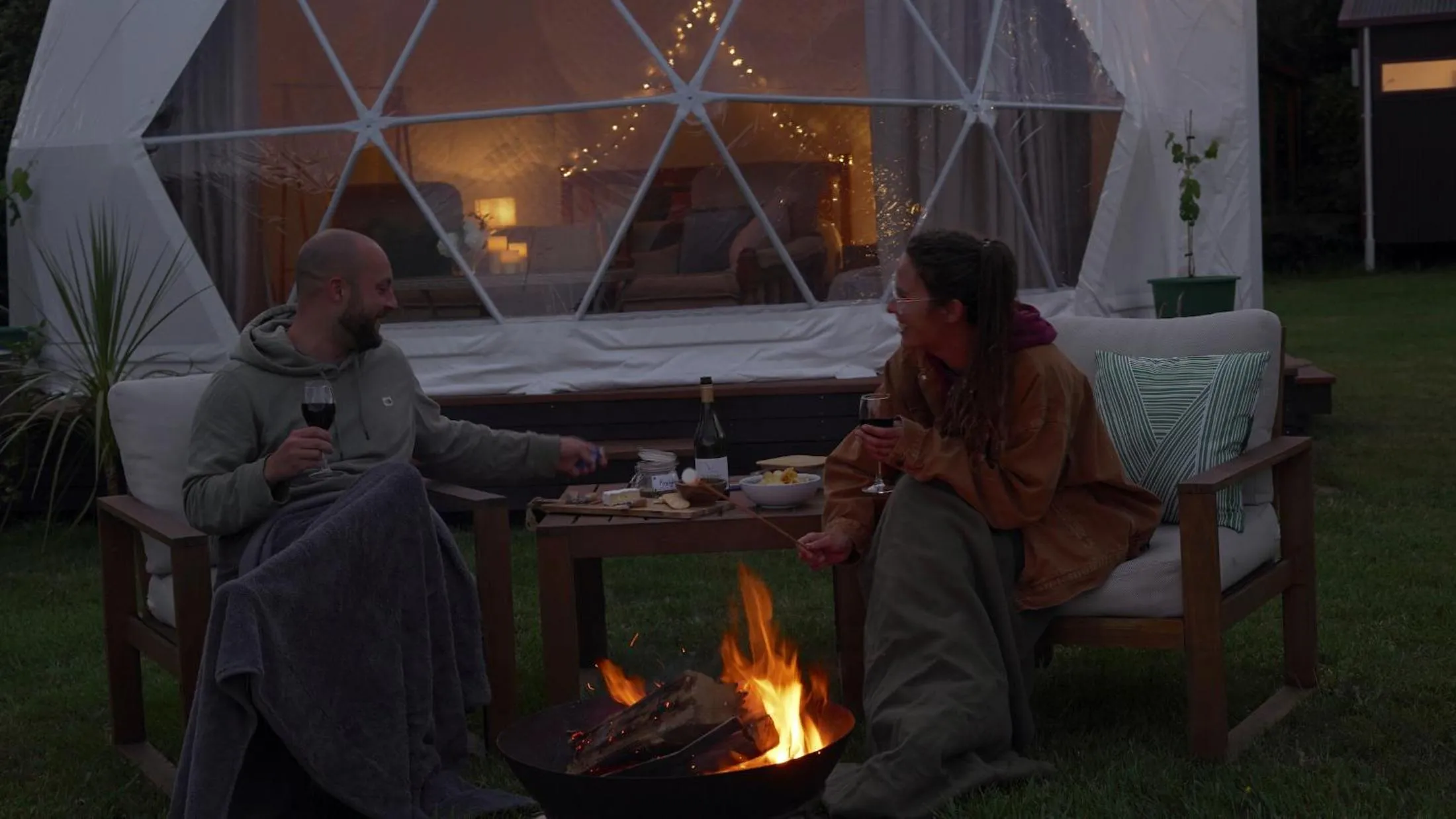 Patio in The Barn Cabins & Camp