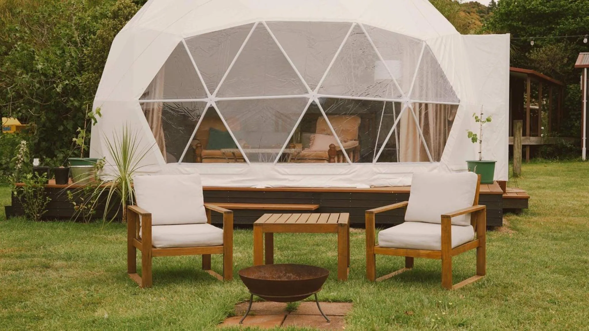 Patio in The Barn Cabins & Camp