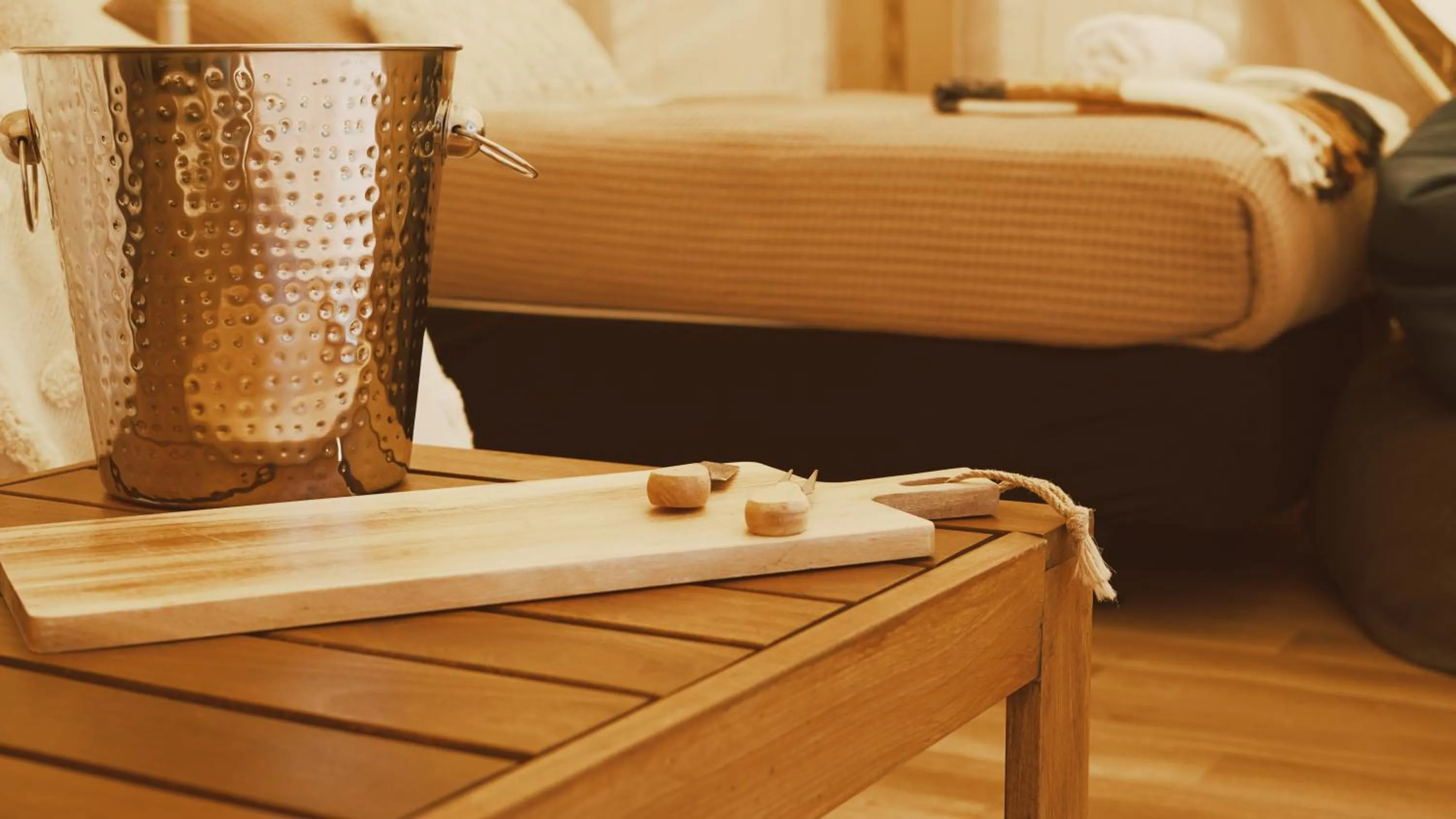 Seating area in The Barn Cabins & Camp