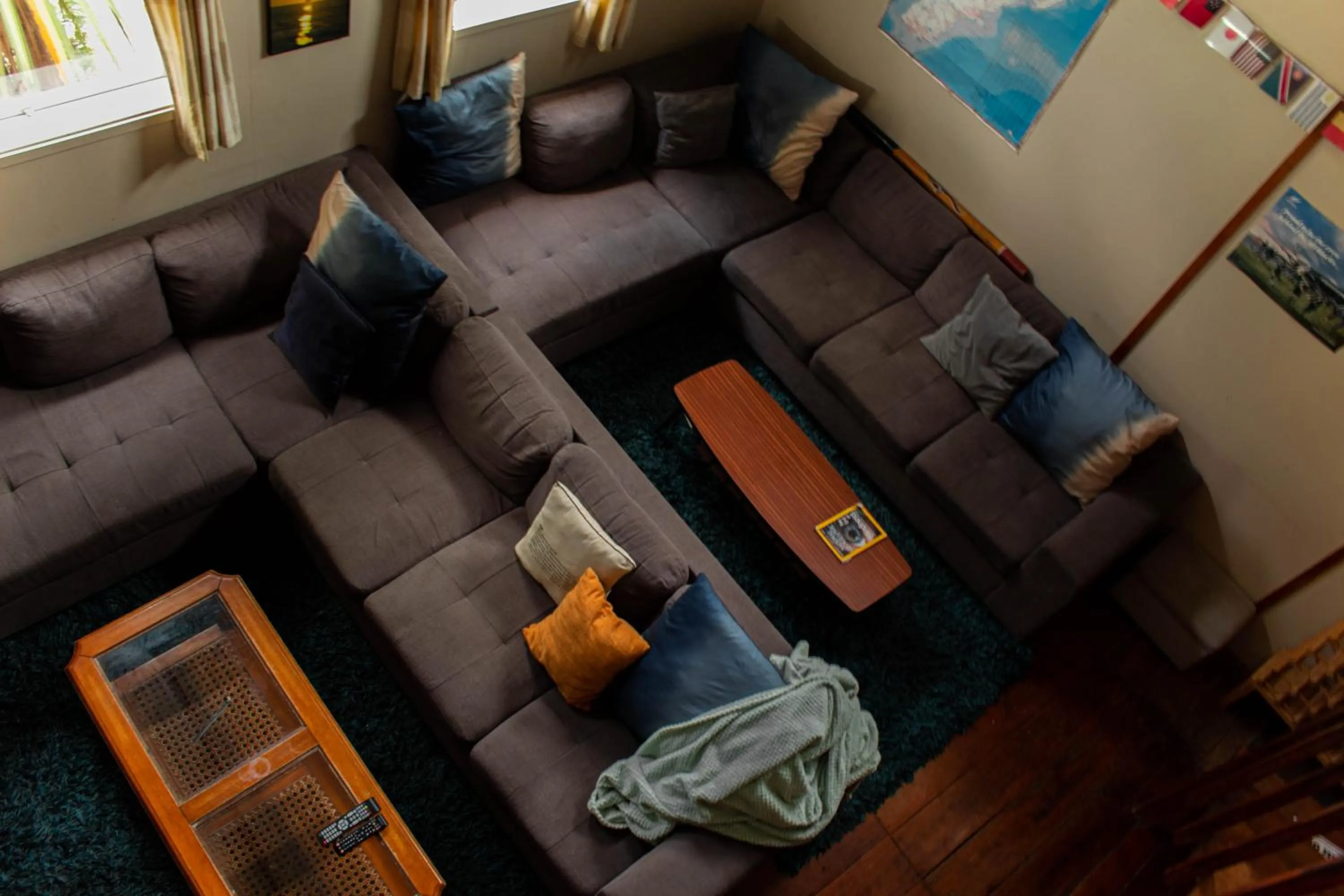 Living room in The Barn Cabins & Camp