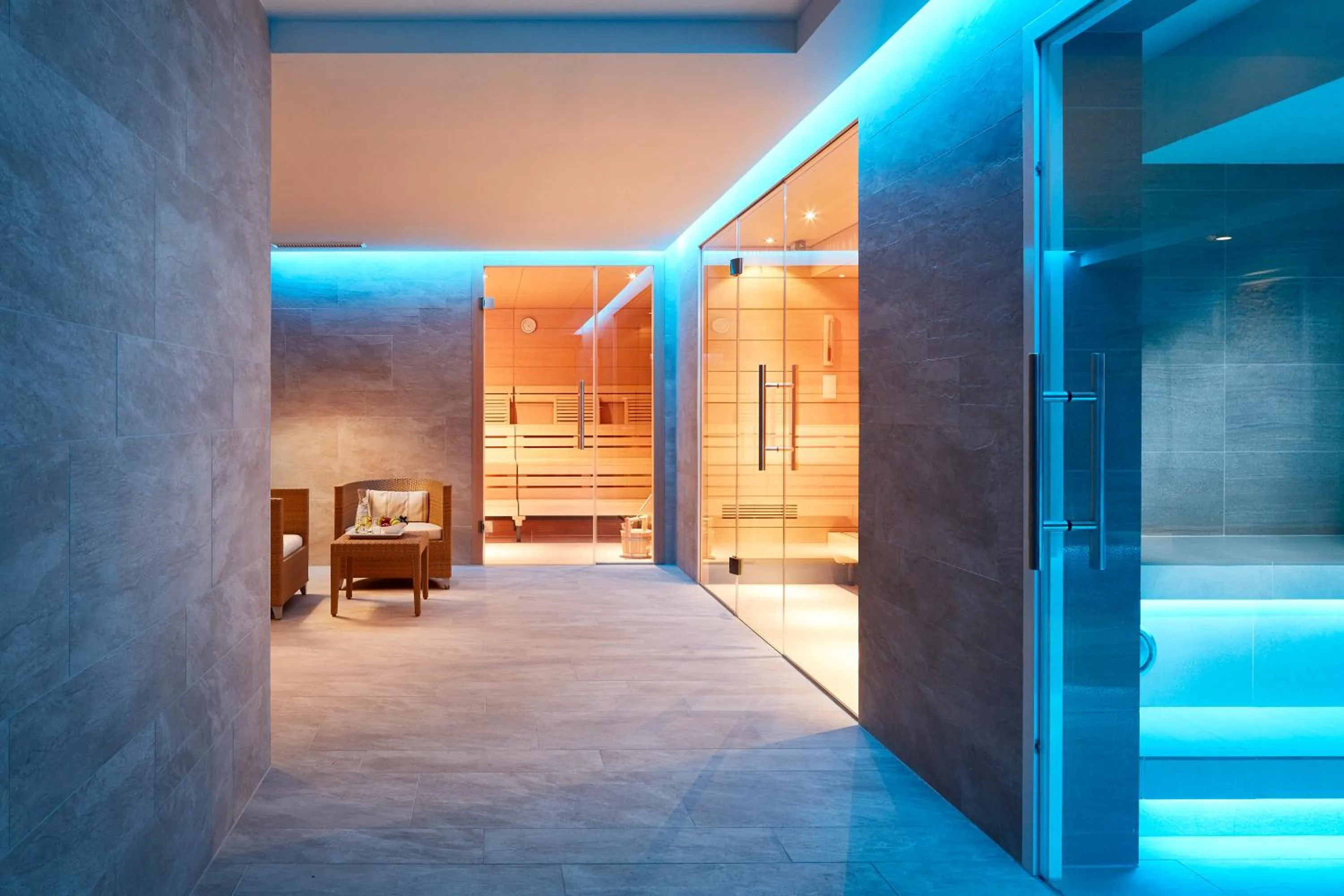 Sauna, Bed in Hotel Konradin