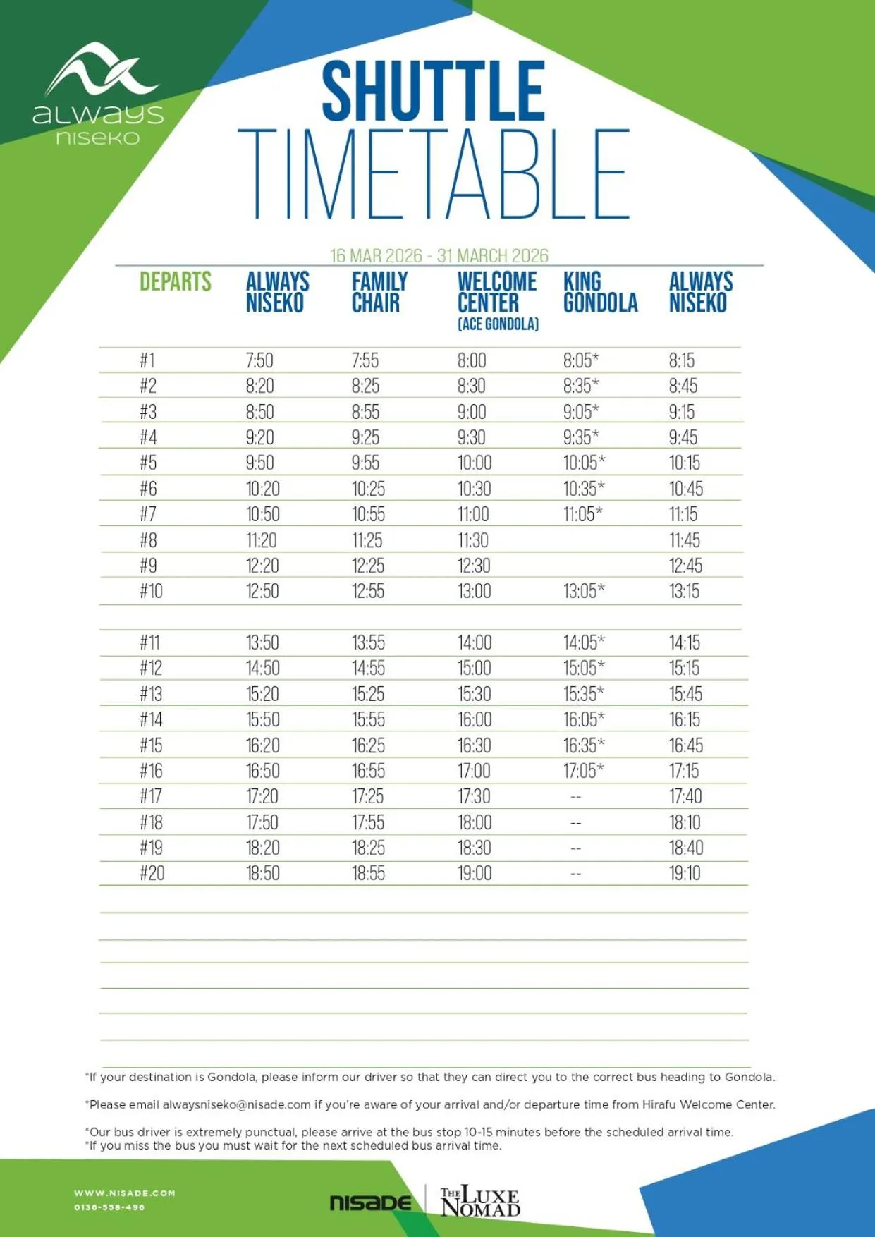 shuttle in Always Niseko