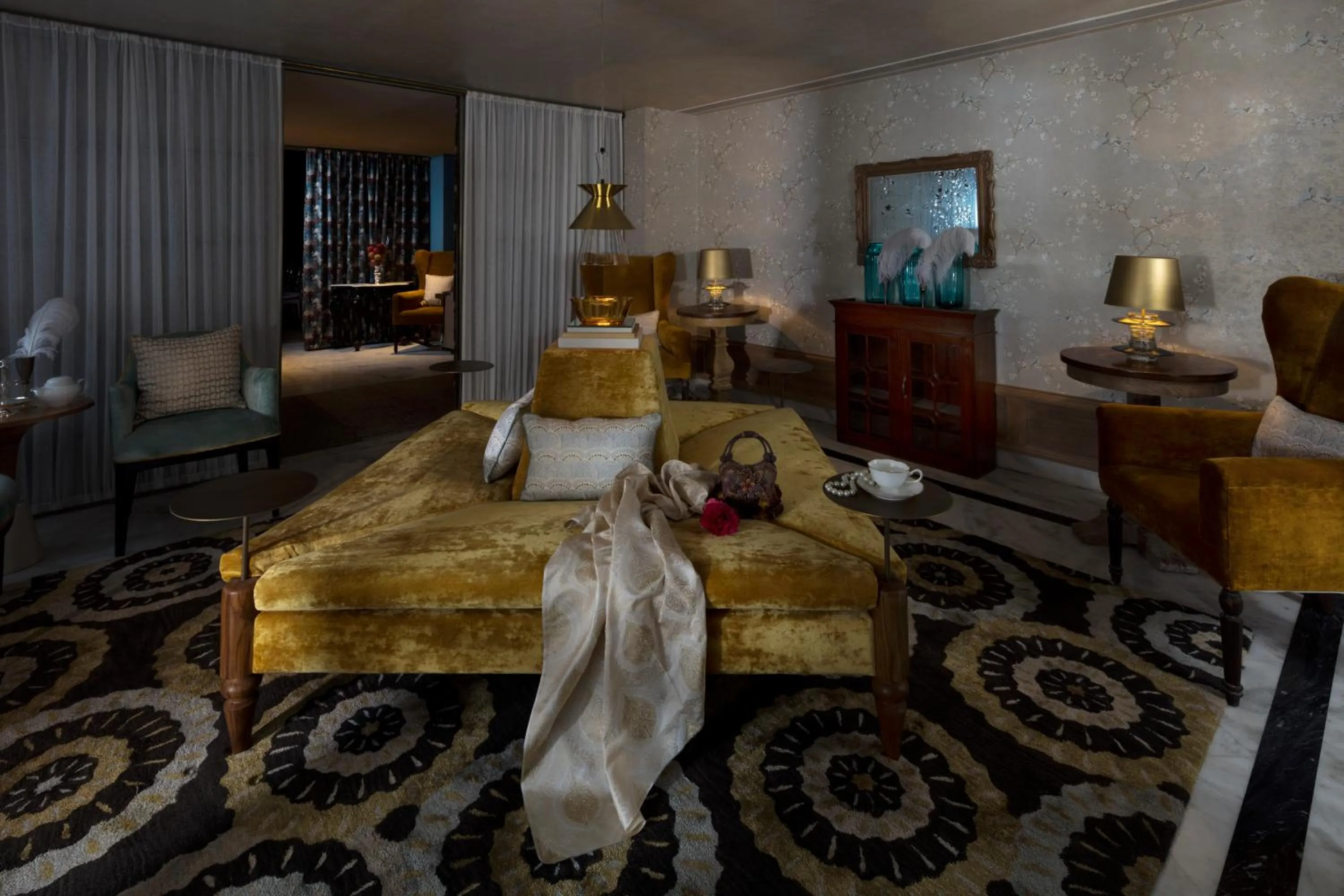 Lounge or bar, Bed in Narendra Bhawan