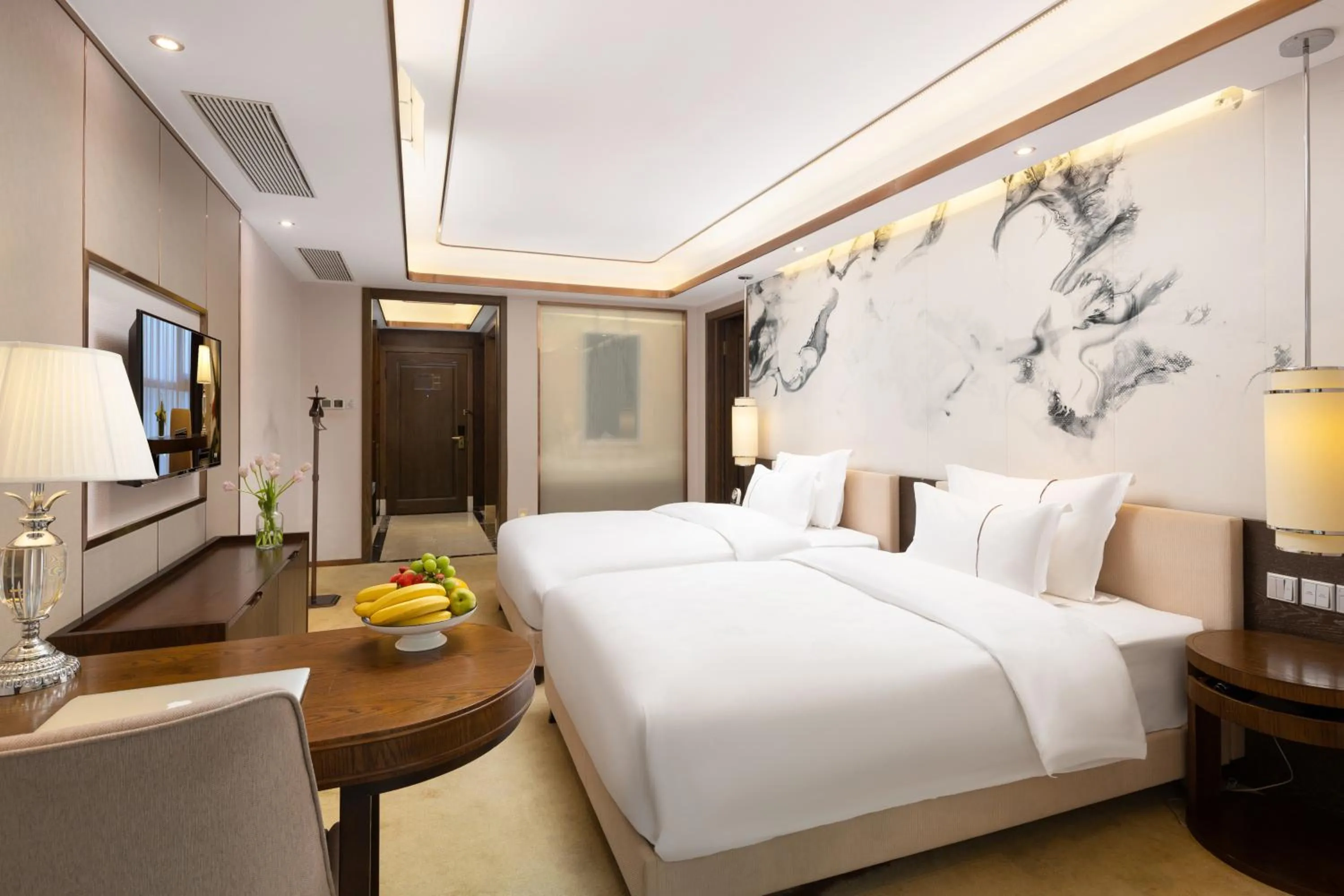 Bed in Shenzhen Bay Hisoar Hotel