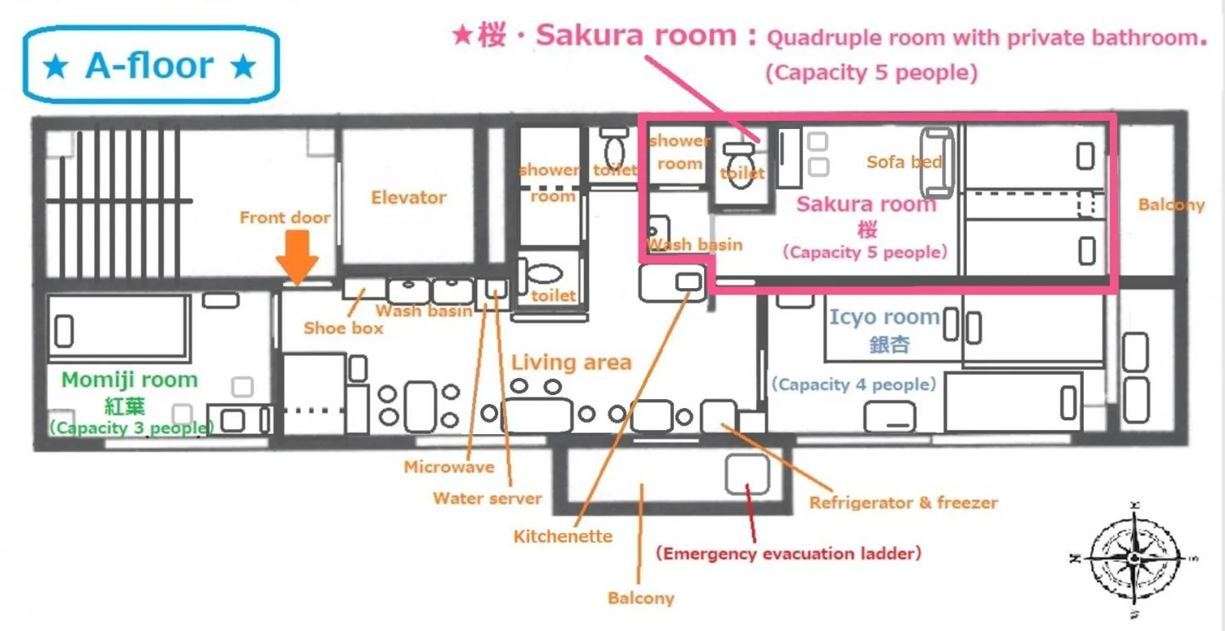 Floor plan in GUEST HOUSE B's FiveⅡ
