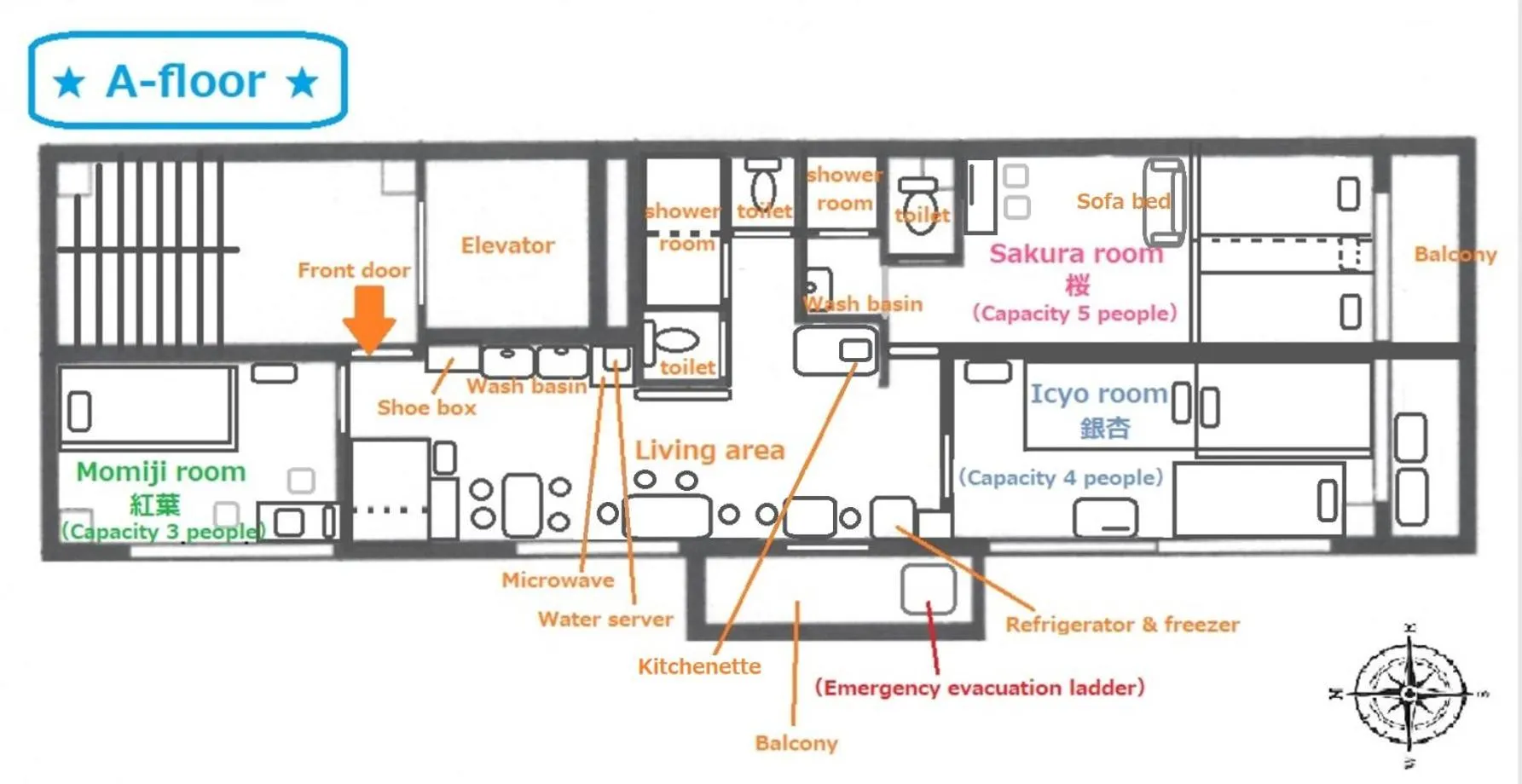 Floor plan in GUEST HOUSE B's FiveⅡ