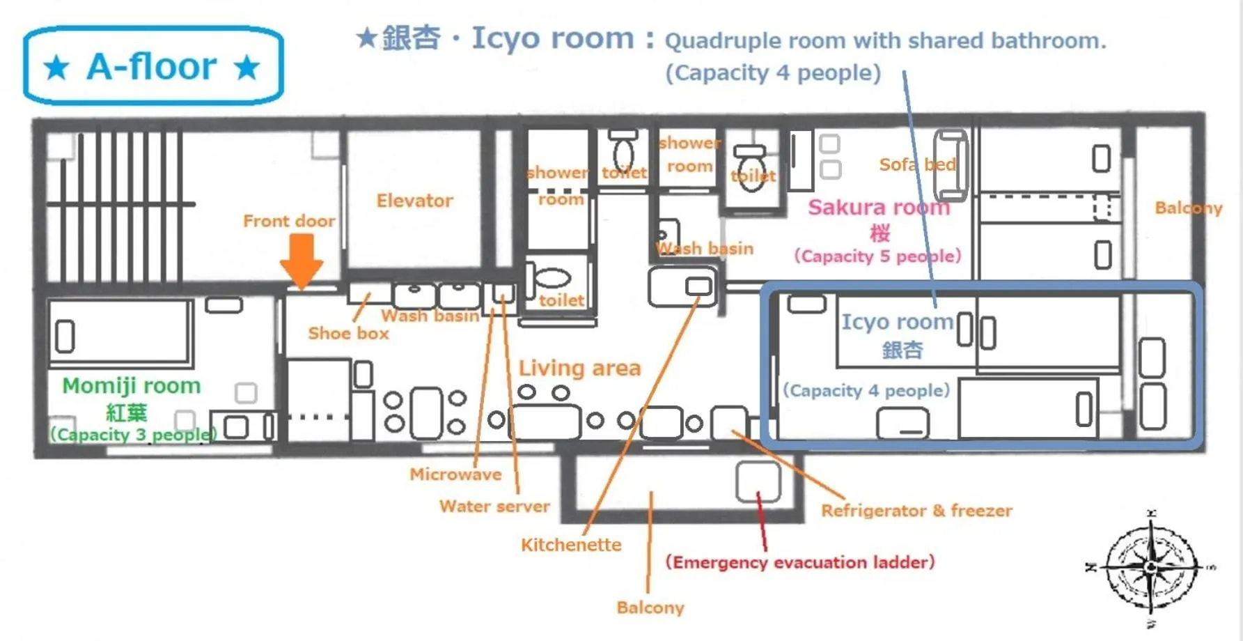Floor plan in GUEST HOUSE B's FiveⅡ