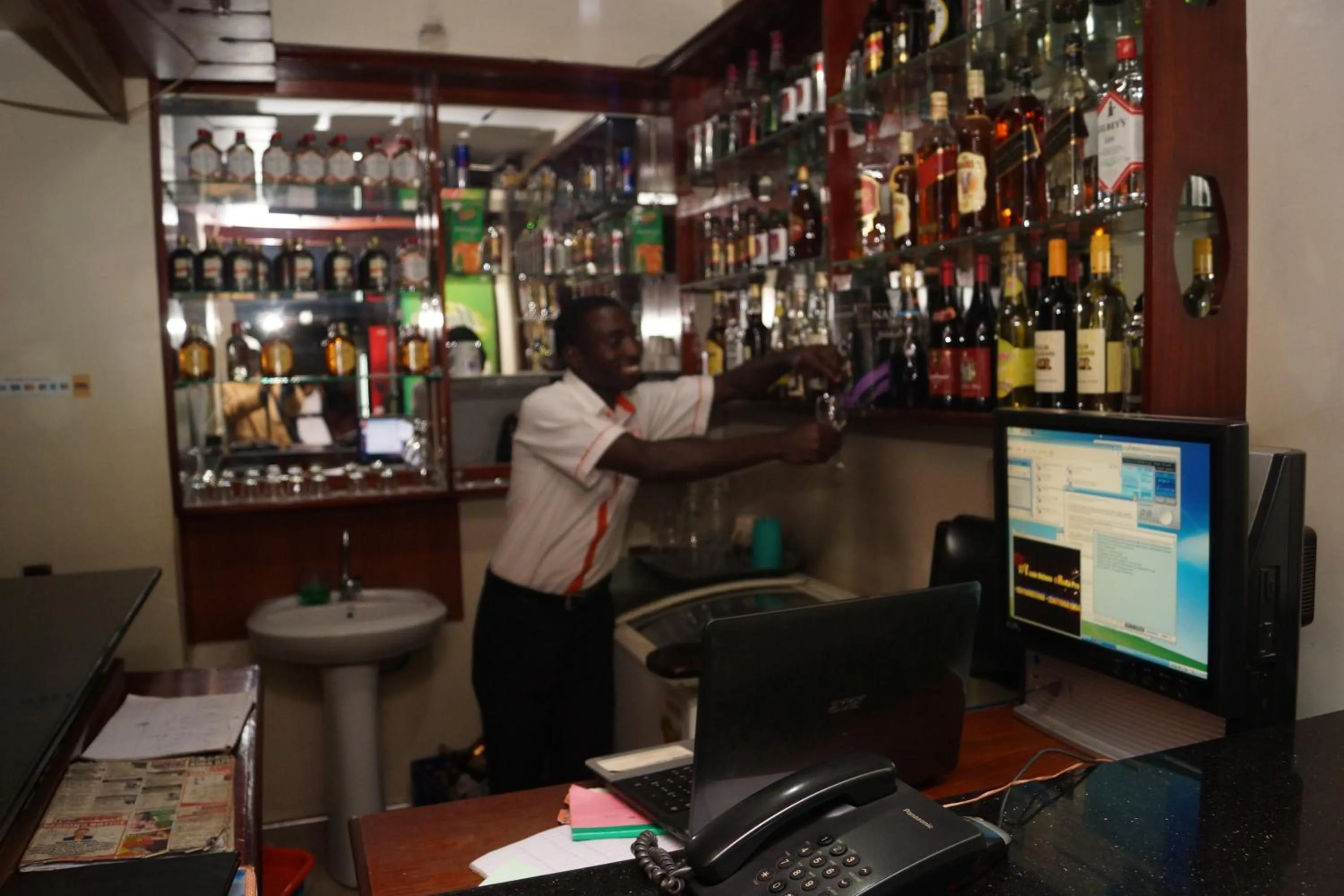 Lounge or bar in KK Trust Hotel Kampala