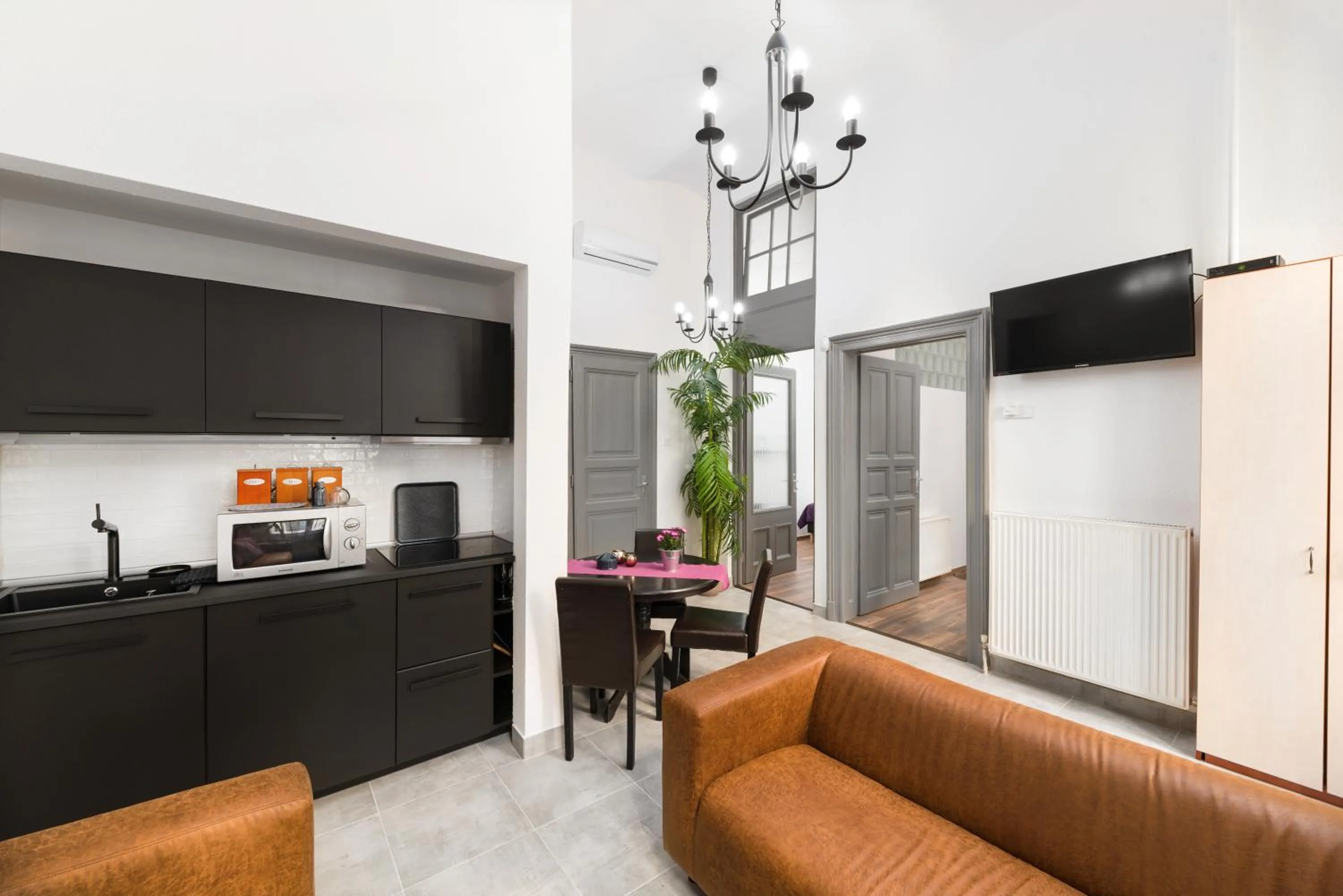 Seating area in Karma Boutique Apartments