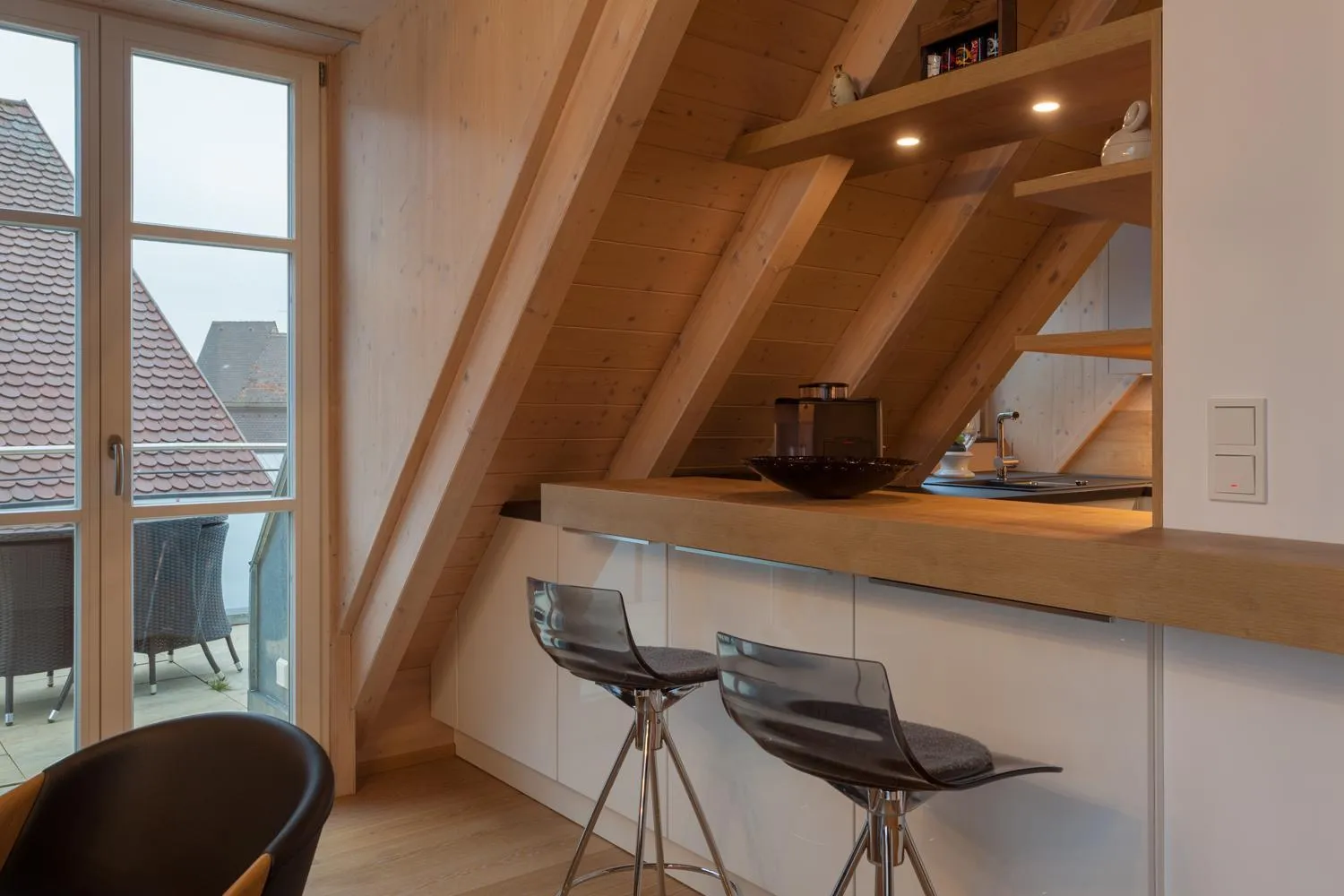 Kitchen or kitchenette in Hotel am Schrannenplatz