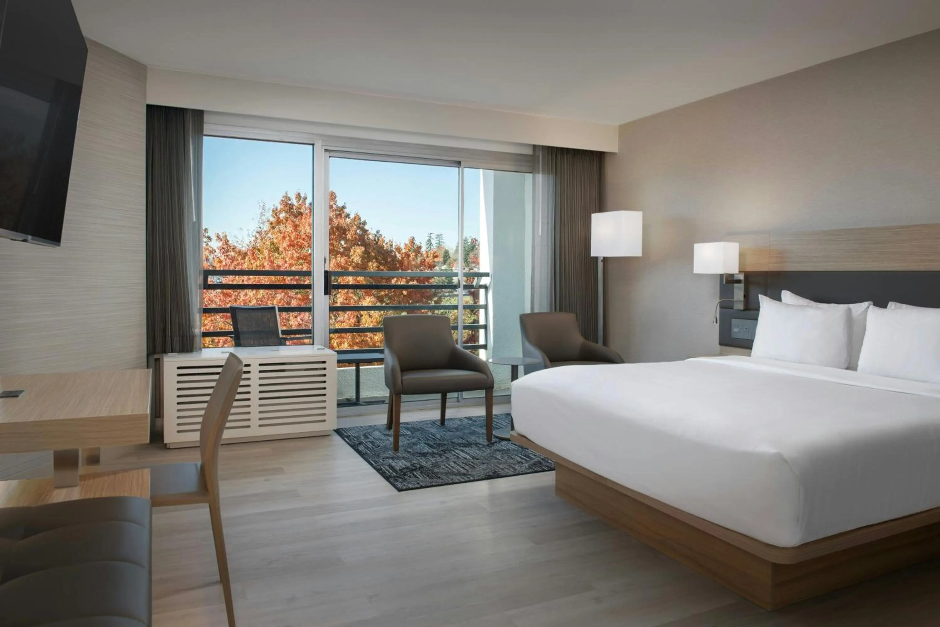 Photo of the whole room, Bed in AC Hotel by Marriott Portland Lake Oswego