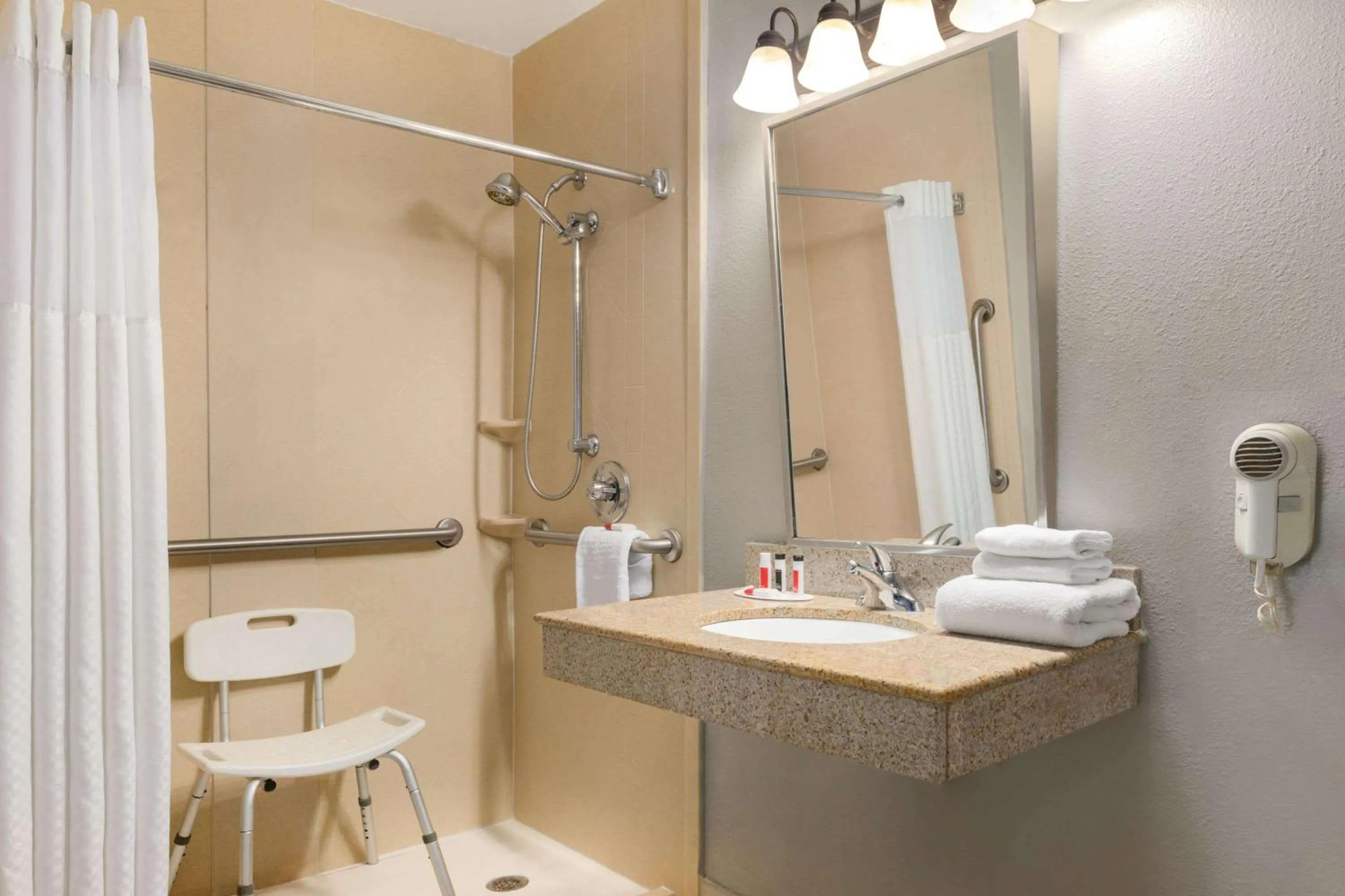 Shower, Bathroom in Ramada by Wyndham Augusta Fort Gordon