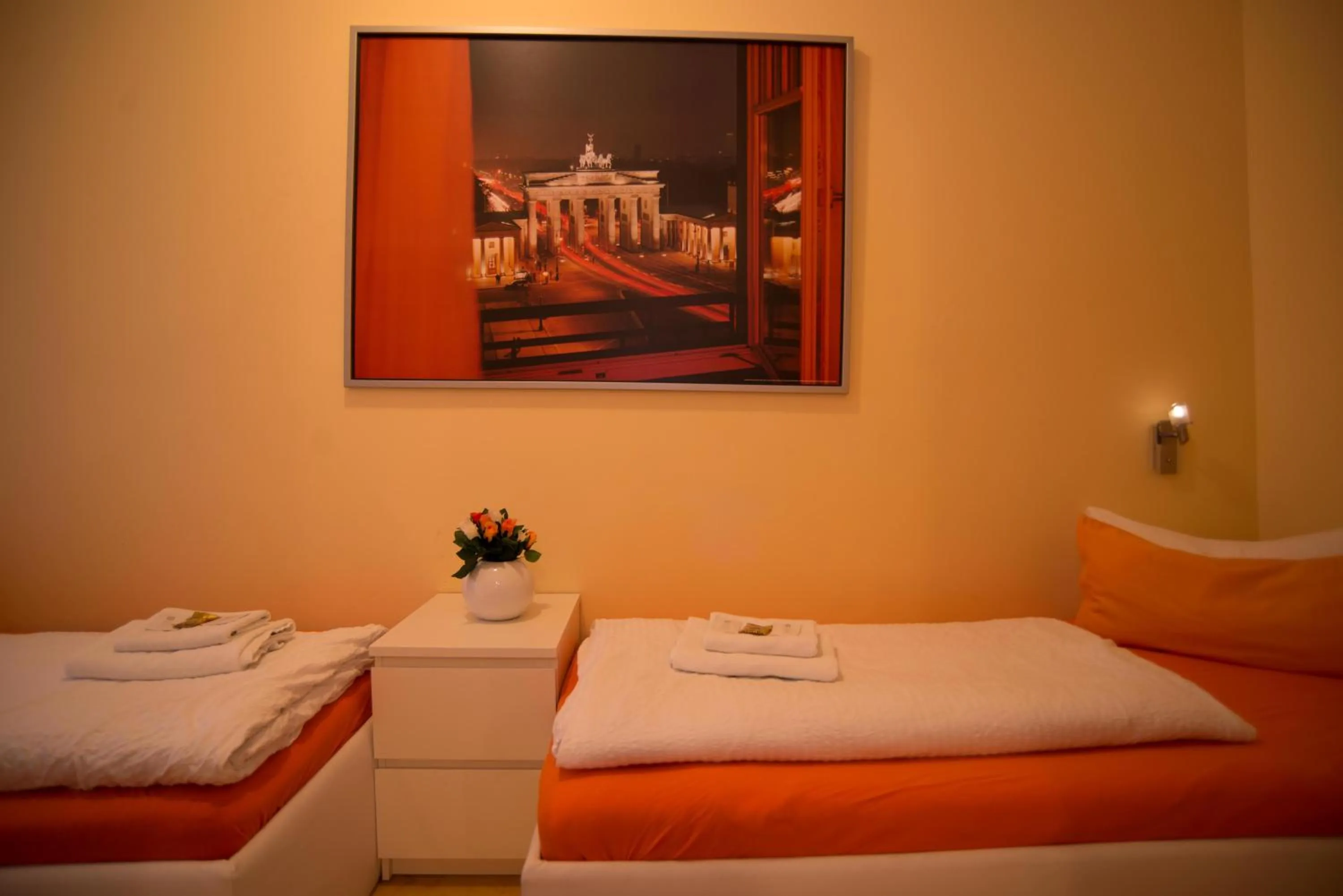 Bed in City Guesthouse Pension Berlin