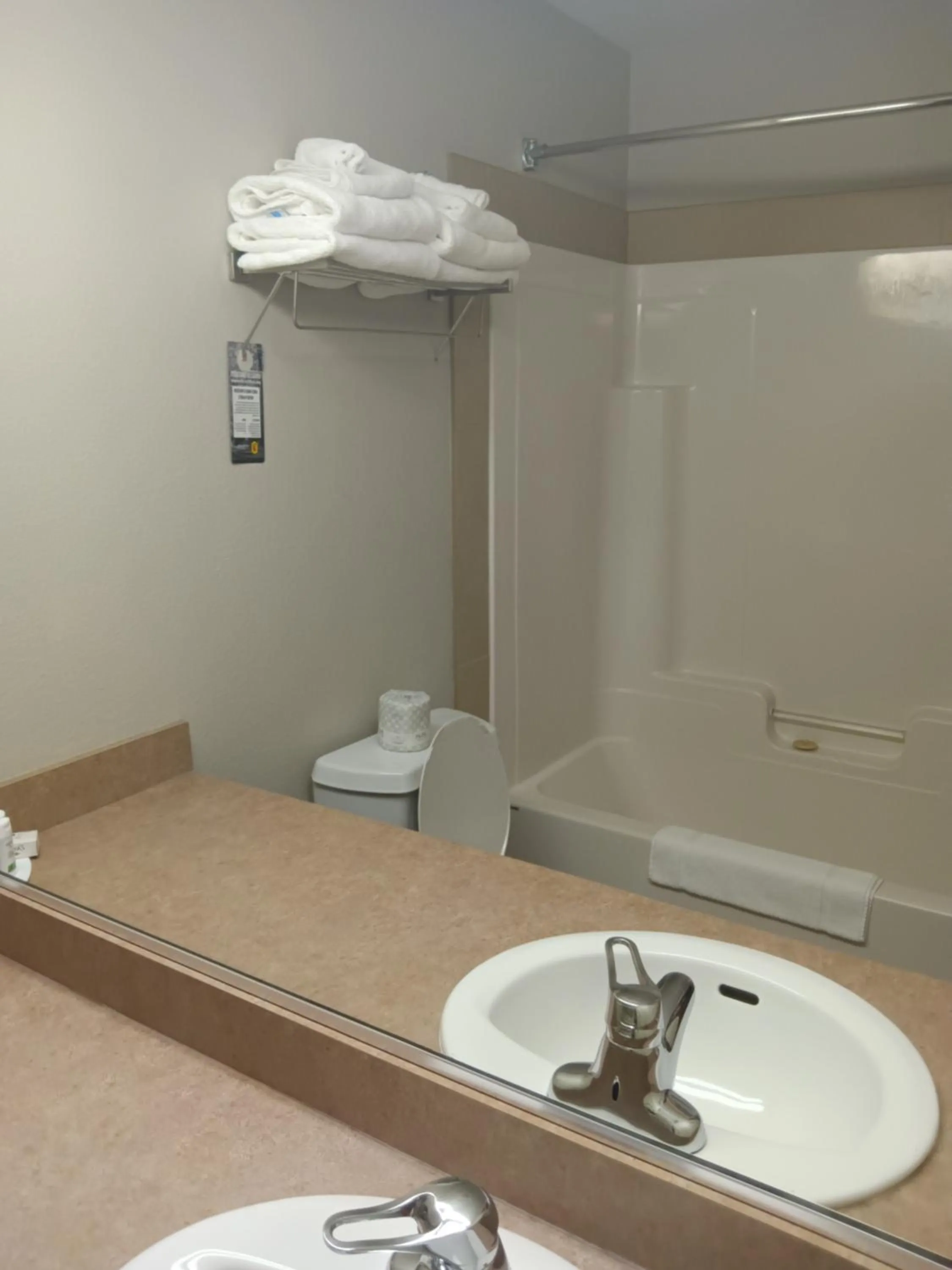 Bathroom in Super 8 by Wyndham St-Jerome