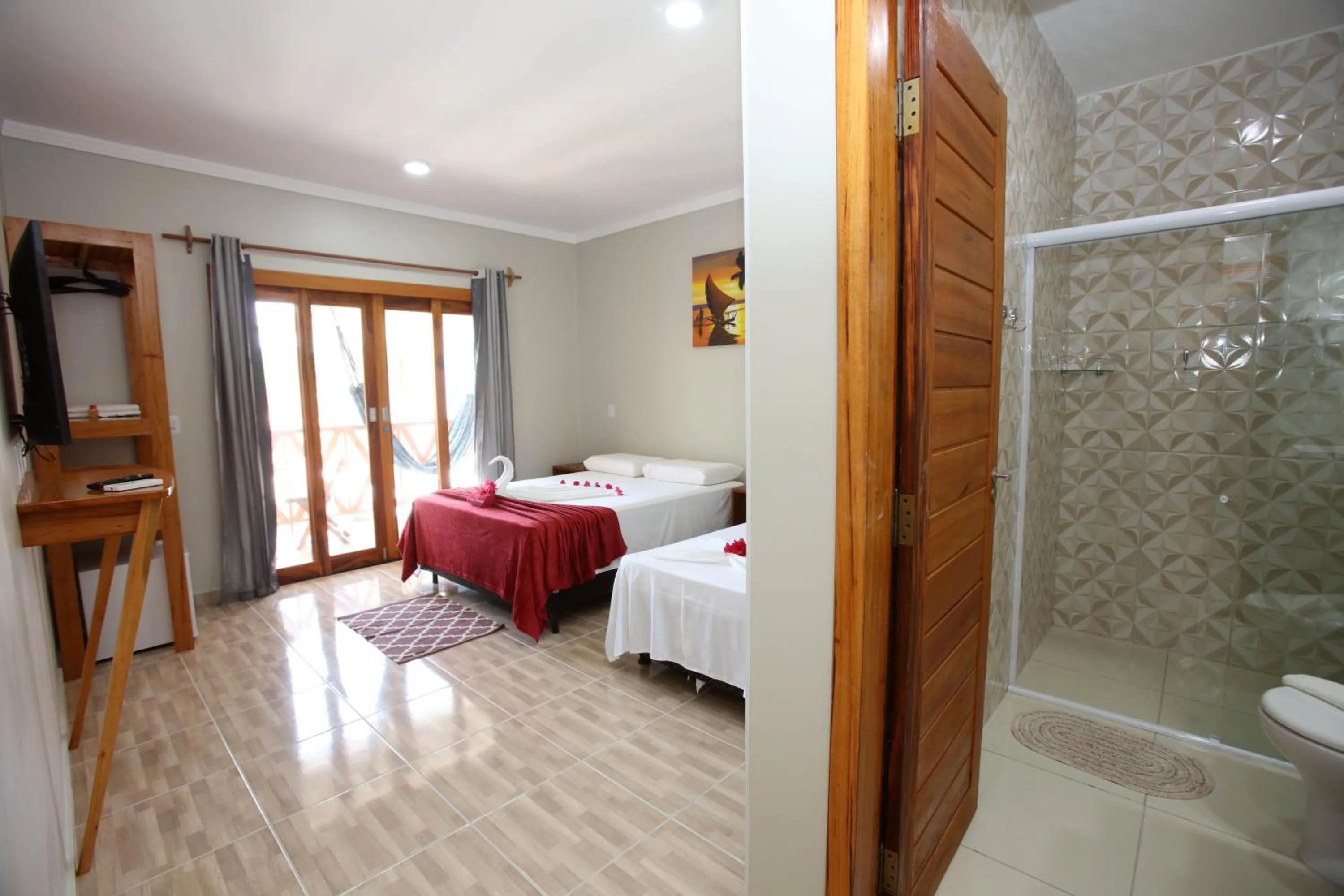 Bed in Pousada e Restaurante Paraíso Natural