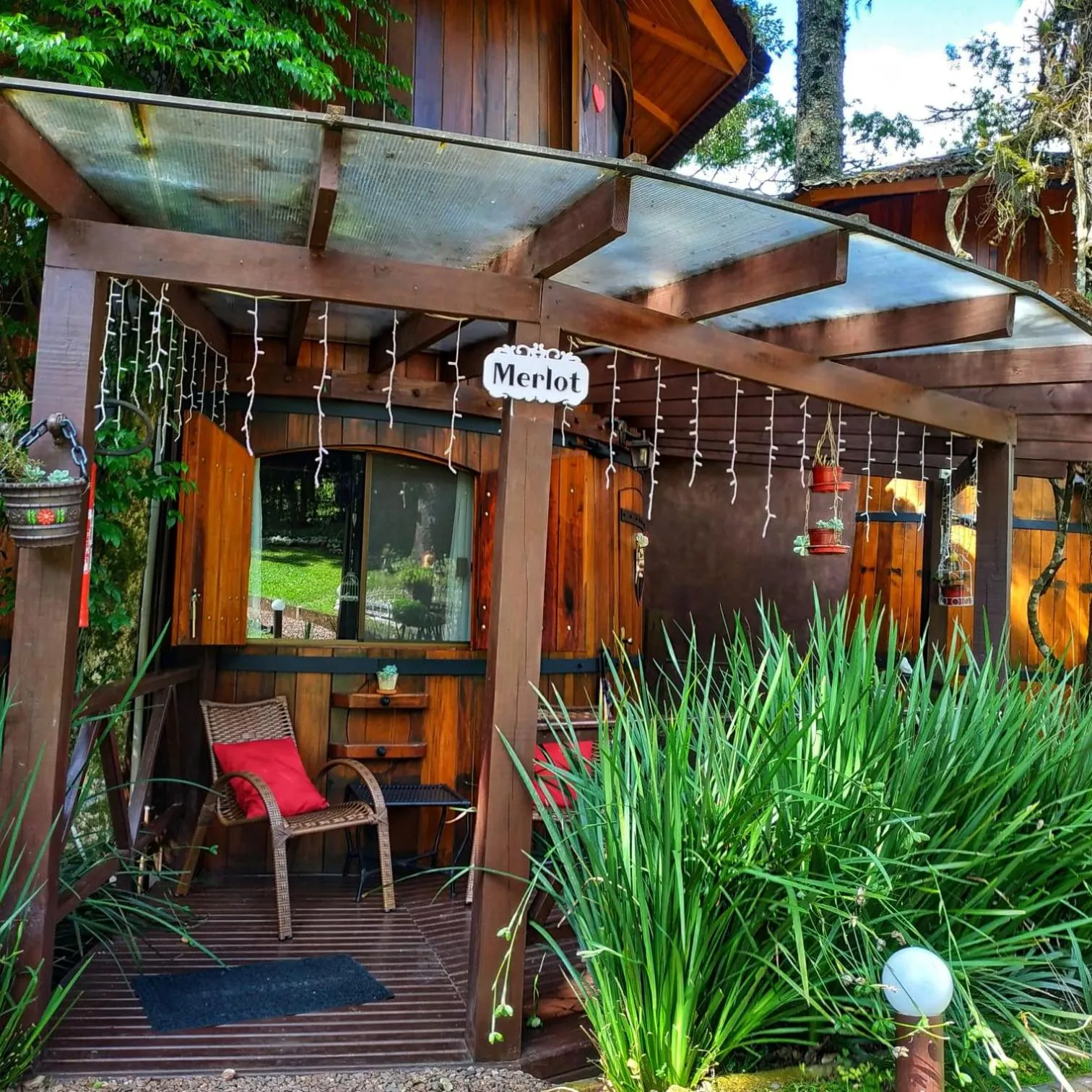 Patio in Chalé Temático em Pipa de Vinho - Parada da Pipa Chalés