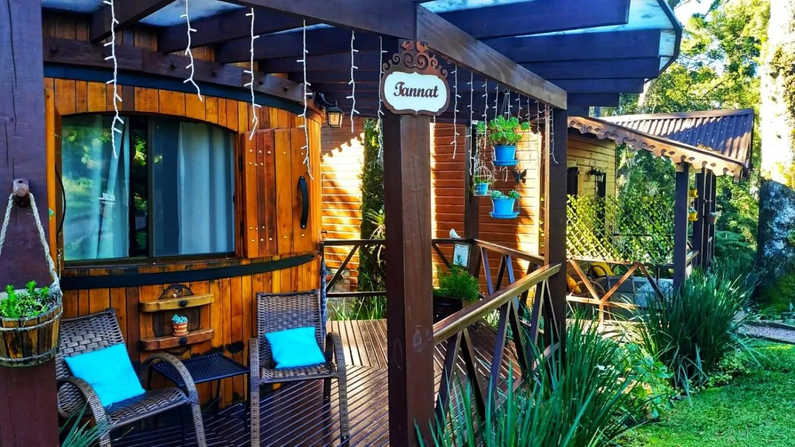 Patio in Chalé Temático em Pipa de Vinho - Parada da Pipa Chalés