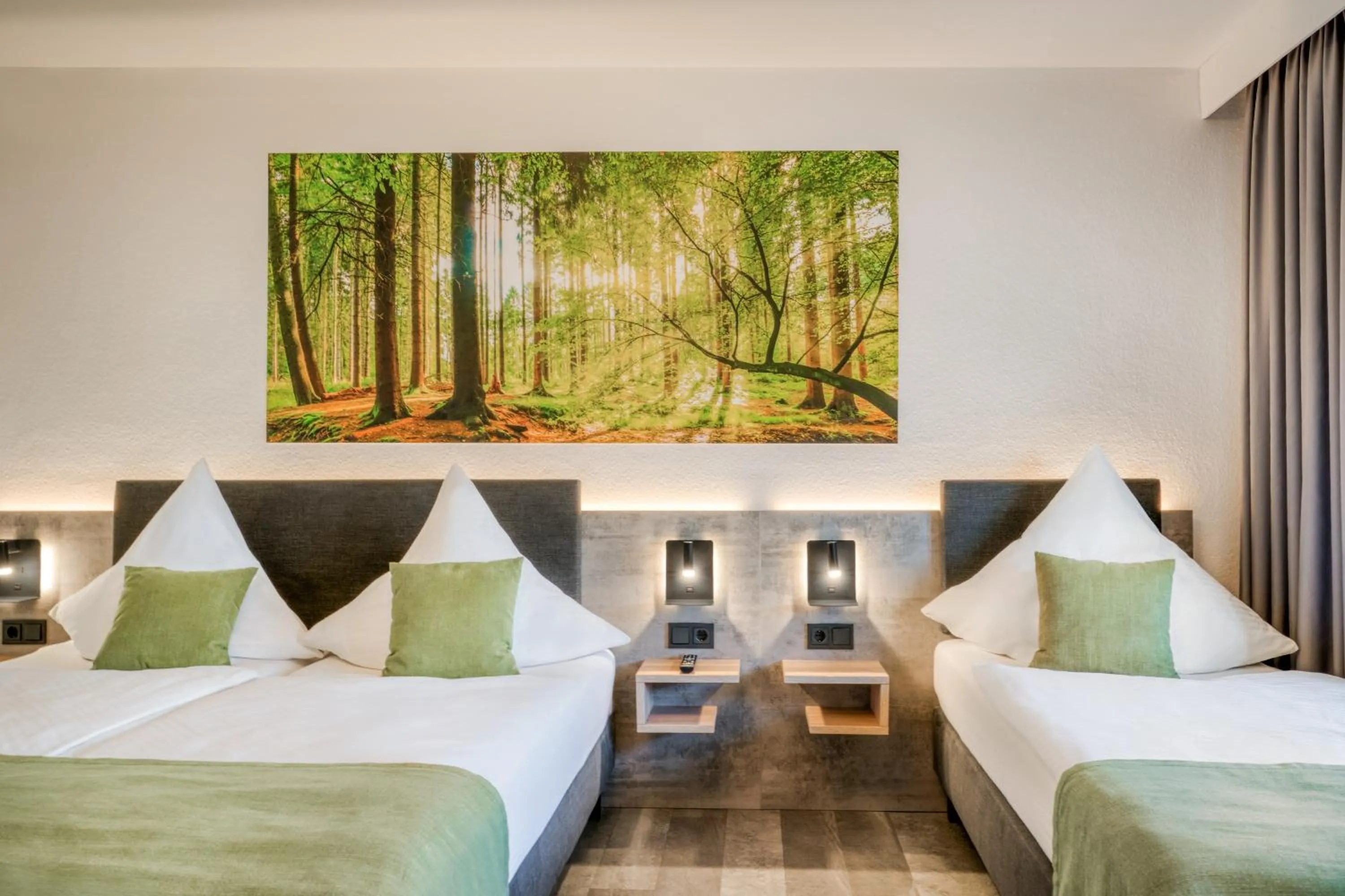 Photo of the whole room, Bed in an Hotel