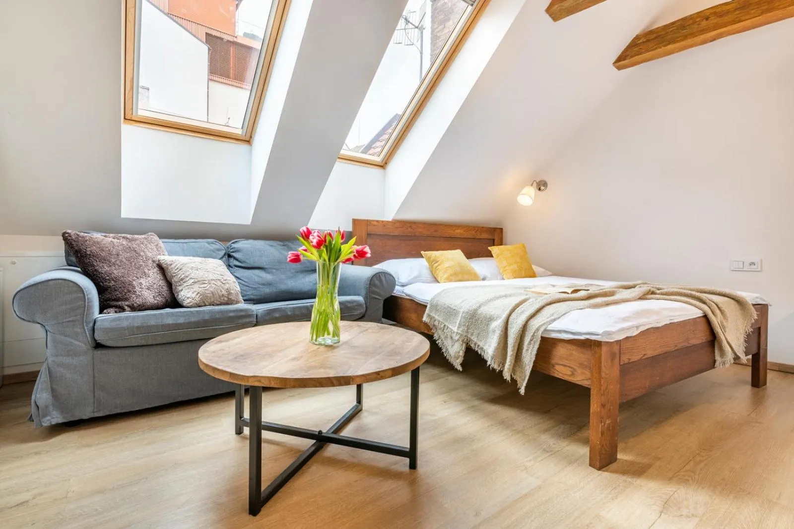 Bed in Old Town Square Apartments