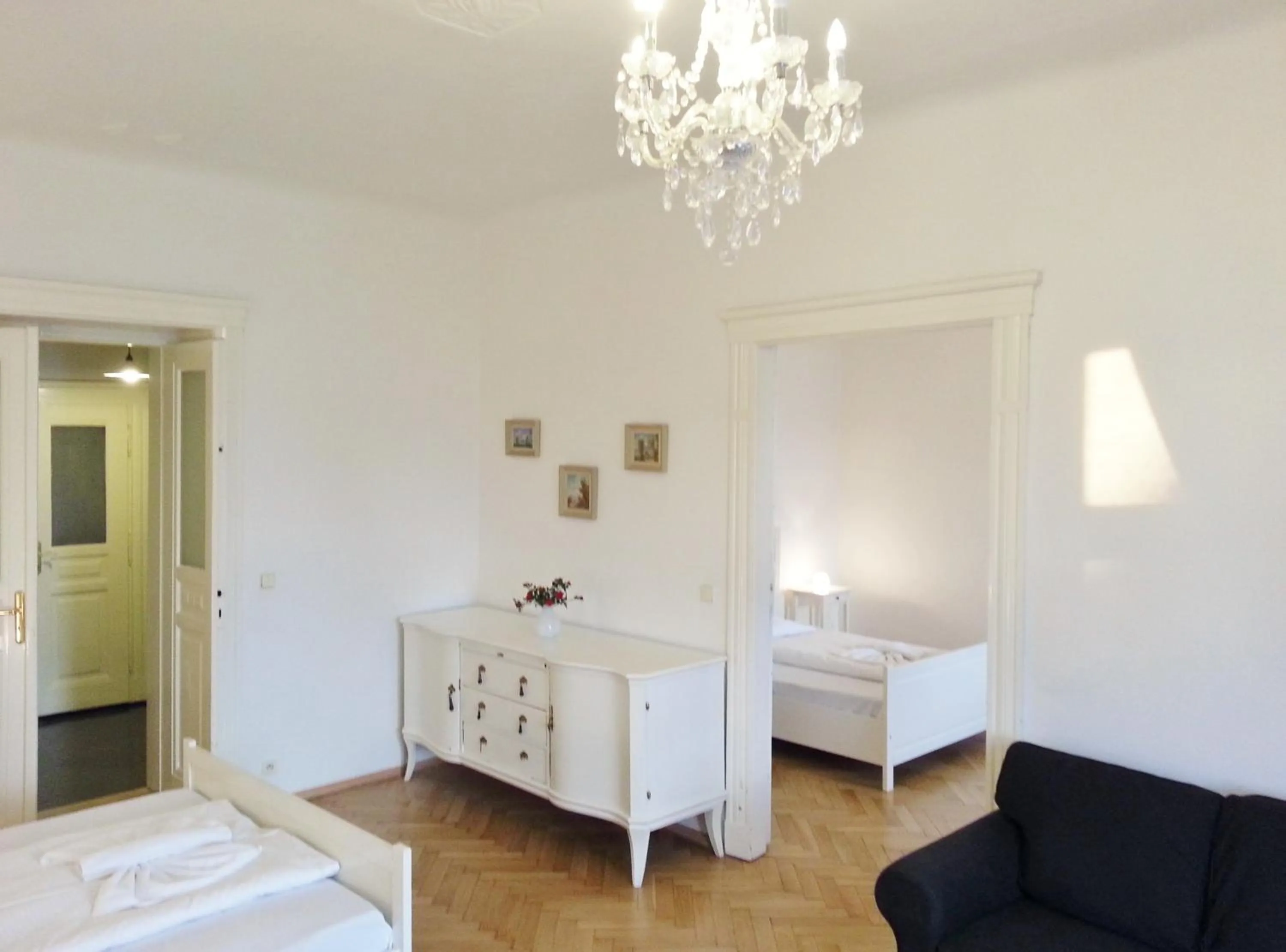 Bed in Old Town Square Apartments