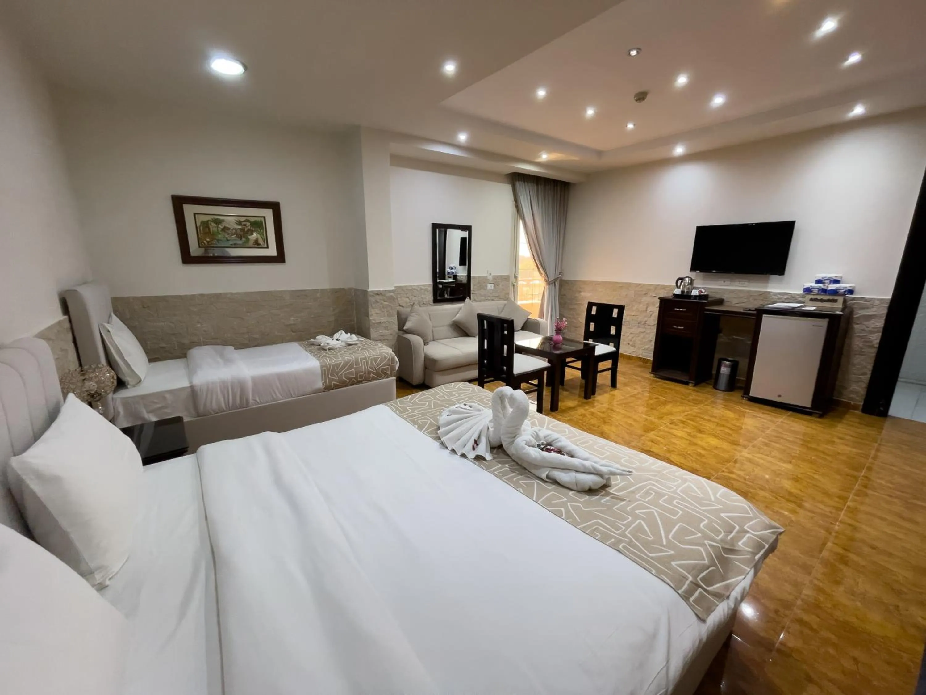 Bed in Best View Pyramids Hotel