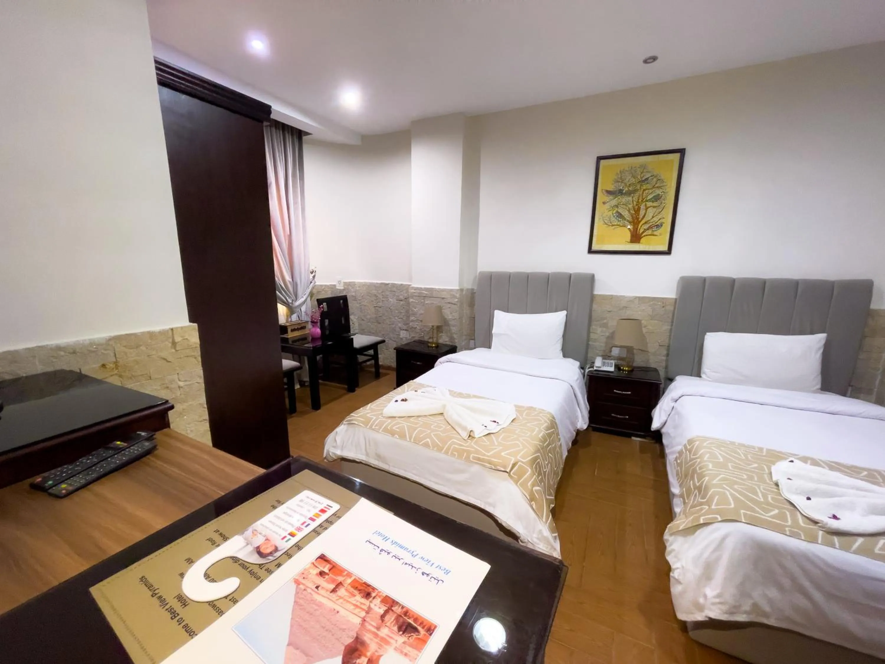 Bed in Best View Pyramids Hotel