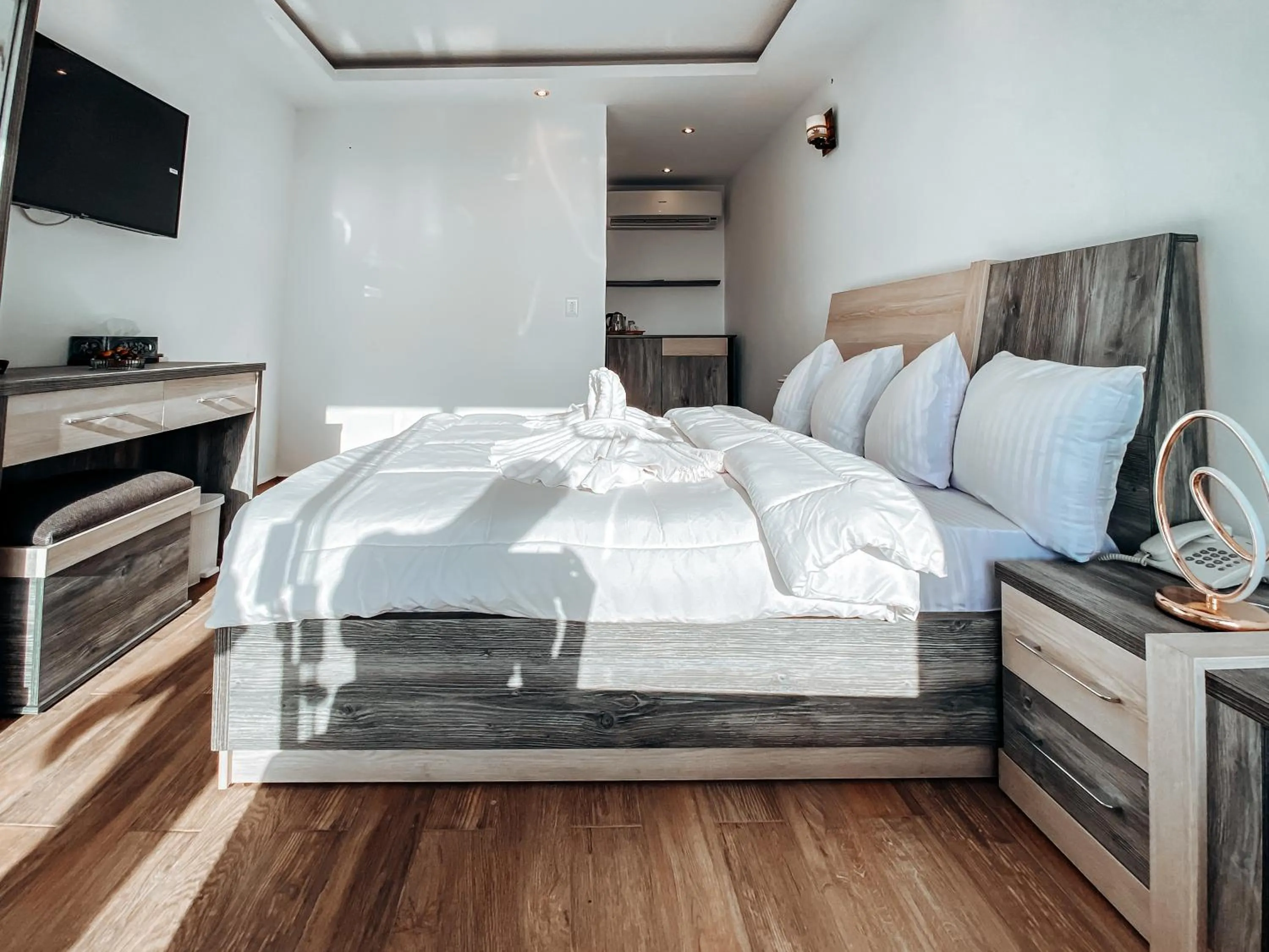 Bed in Best View Pyramids Hotel