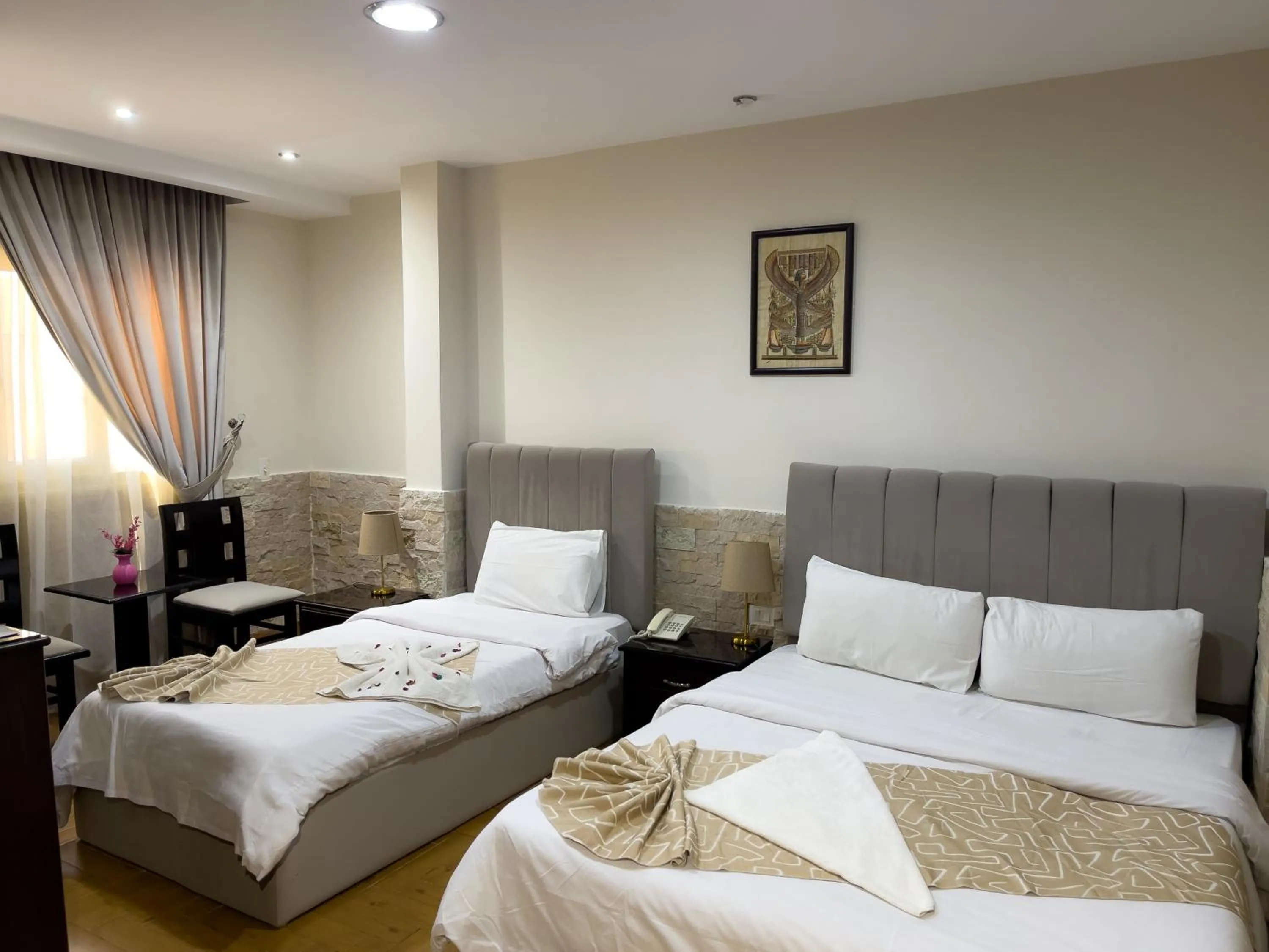 Bed in Best View Pyramids Hotel