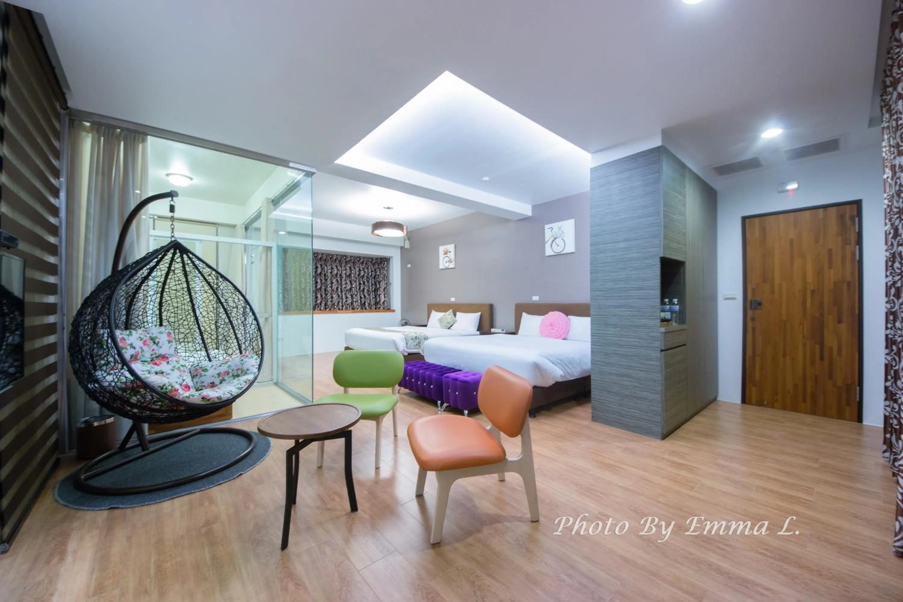 Photo of the whole room, Bed in Colorful Fish Cottage