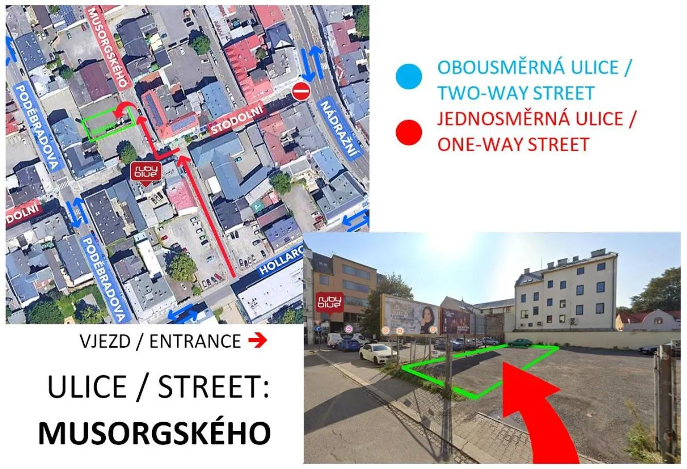 Parking in Ruby Blue