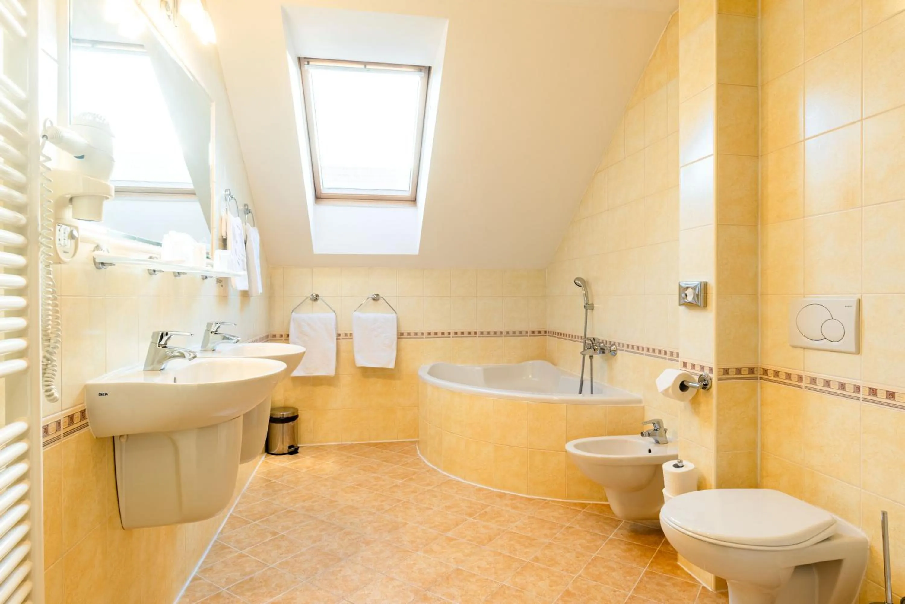 Bathroom in Hotel Purkmistr