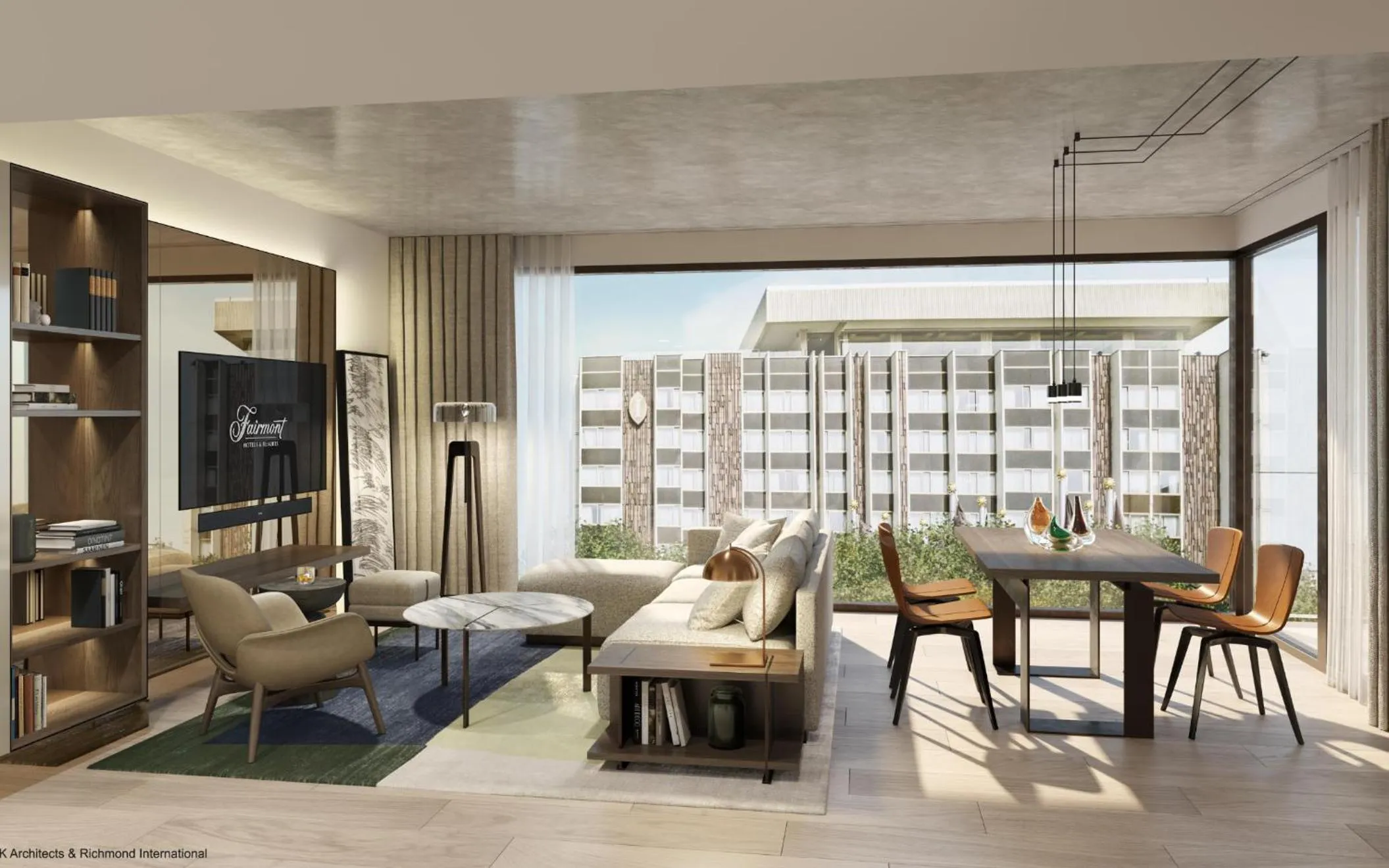 Living room in Fairmont Golden Prague