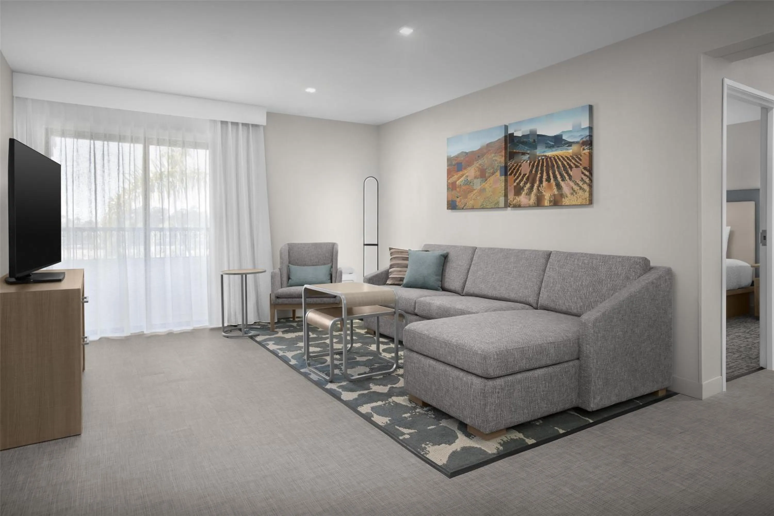 Living room in Homewood Suites by Hilton Santa Maria