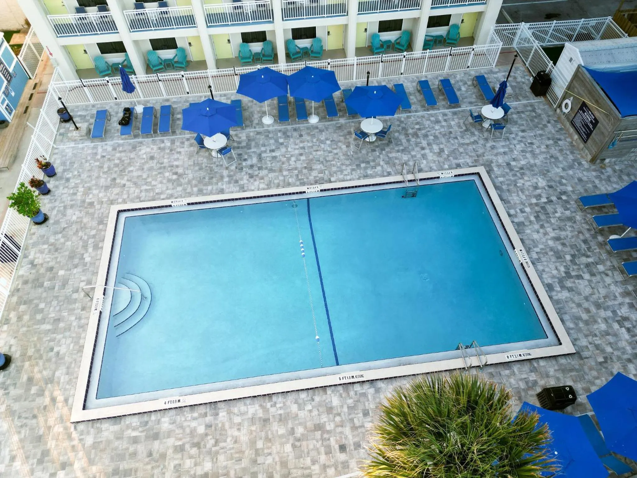 Pool view in Guy Harvey Resort on Saint Augustine Beach