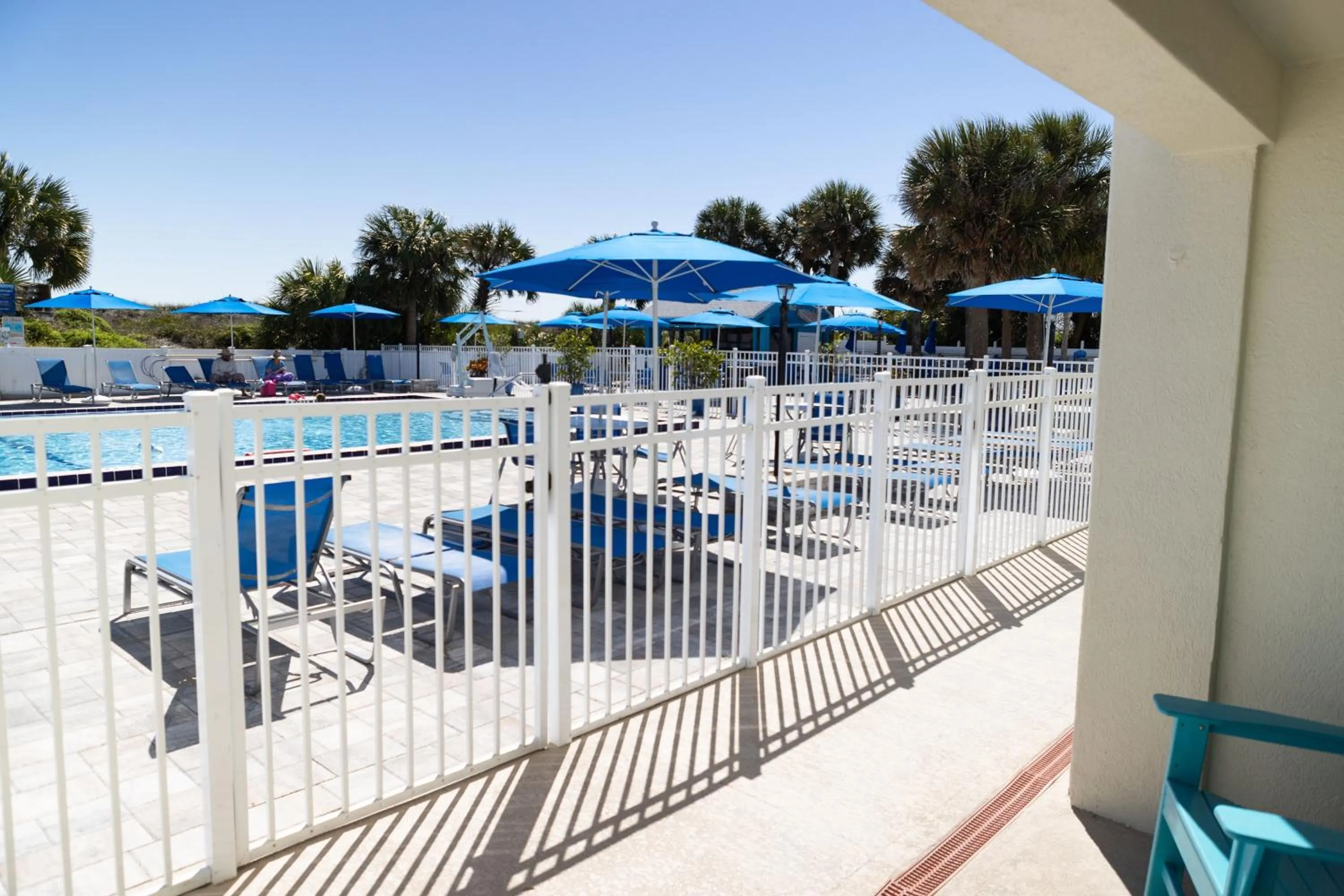 Patio in Guy Harvey Resort on Saint Augustine Beach