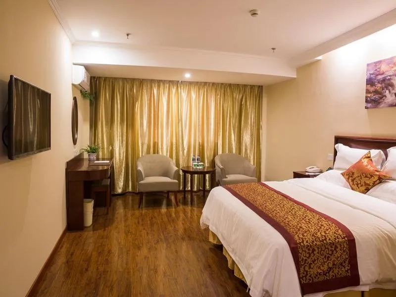 Bed in GreenTree Inn Jiangsu Suzhou Changshu Fuchunjiang International Qipeicheng Road Express Hotel