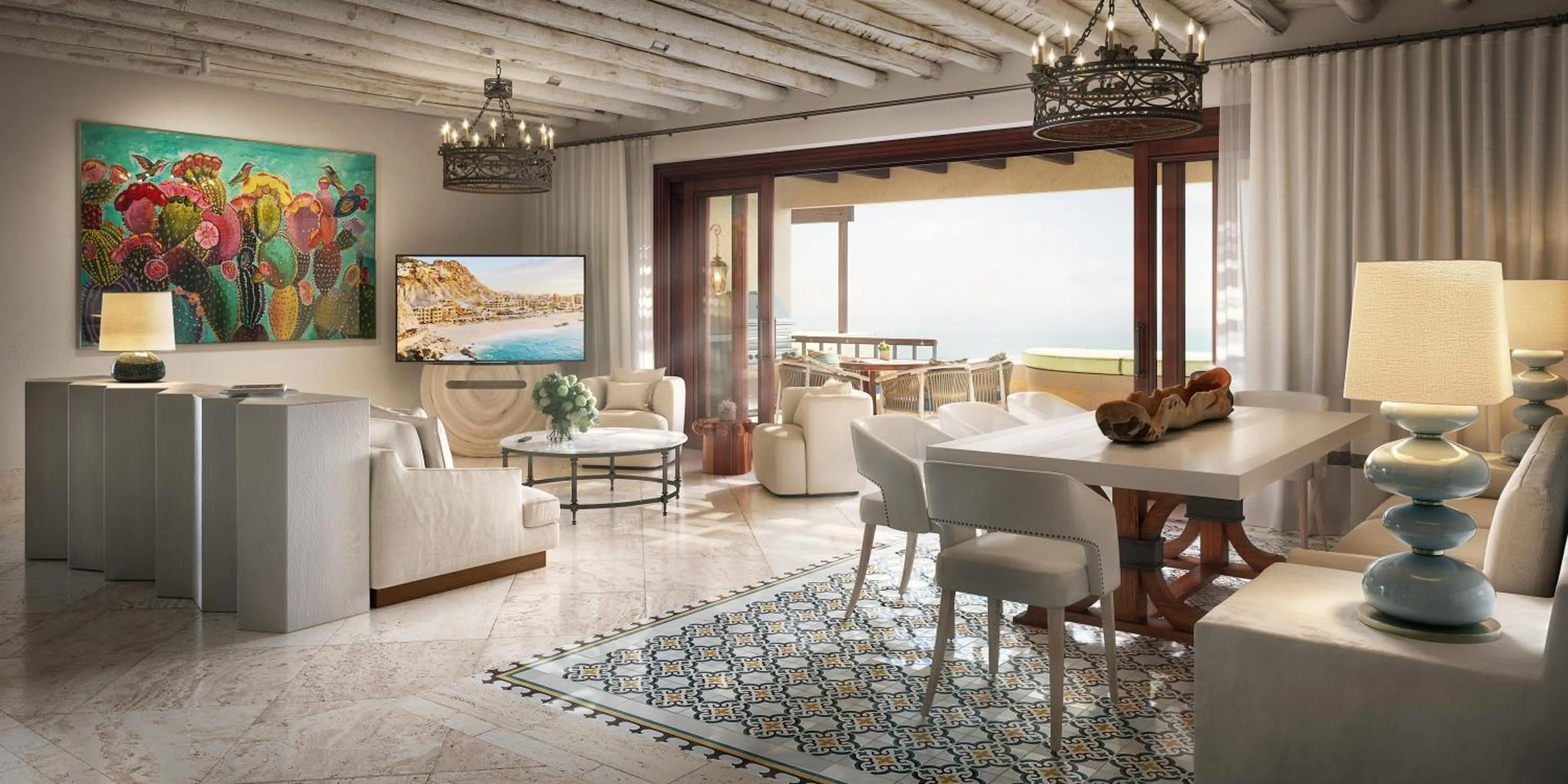 Living room in Waldorf Astoria Los Cabos Pedregal