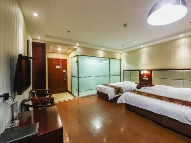 Bed in GreenTree Inn HeNan ZhengZhou Wanda Hanghai Middle Road Business Hotel