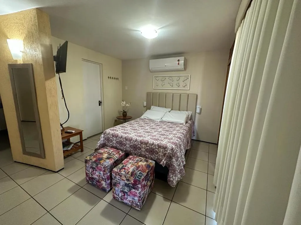 Bedroom, Bed in Apartamento Em Andar Alto com Vista Mar Meireles