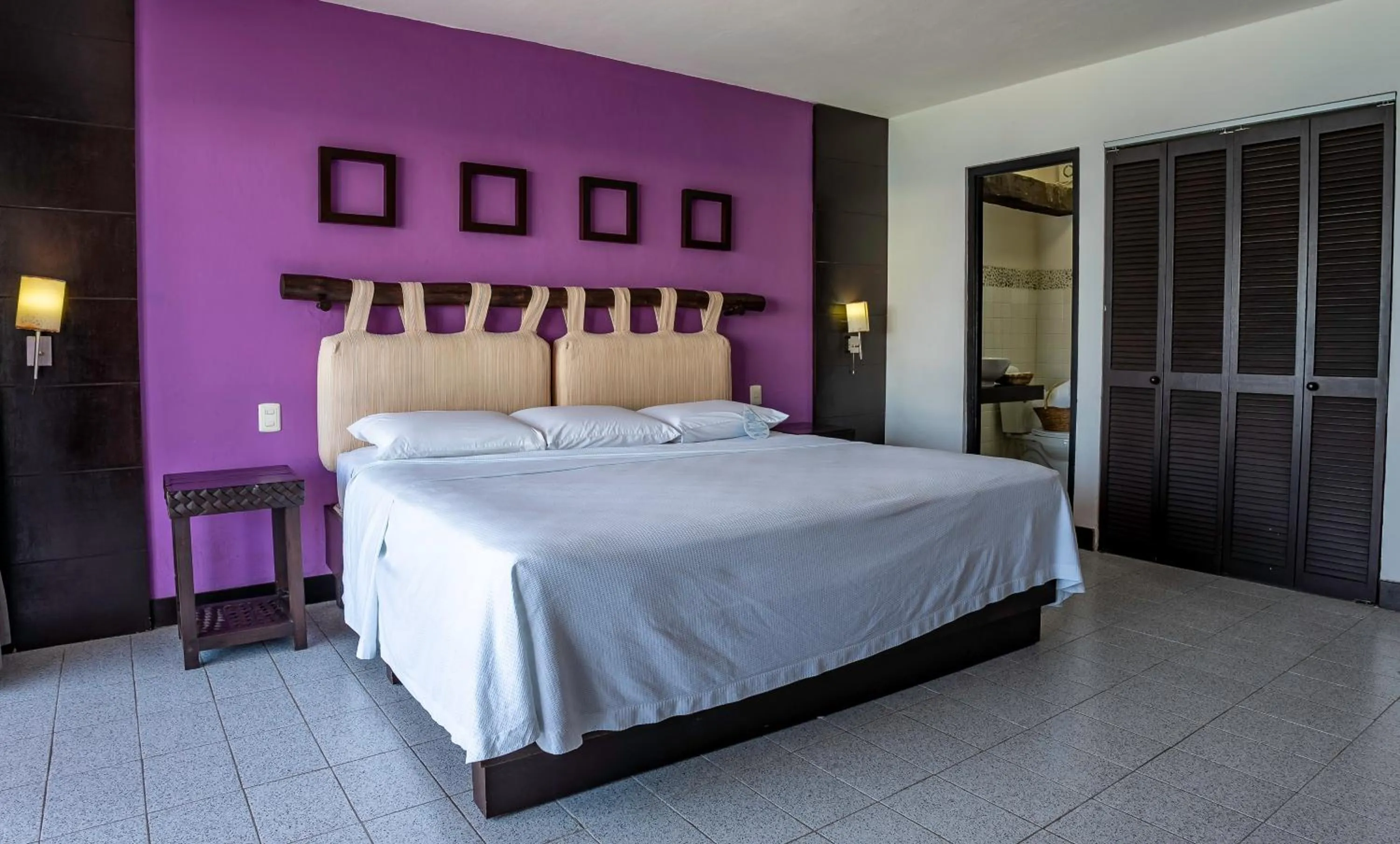 Bedroom, Bed in Hotel Vista del Mar with Beach Club access included