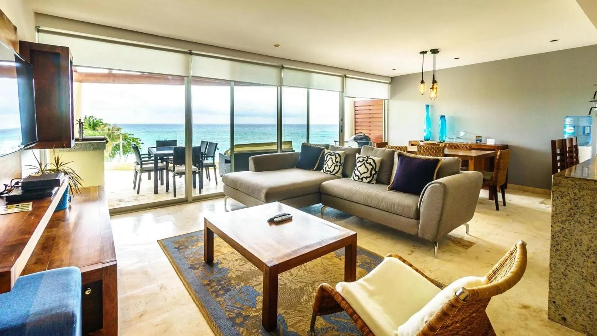 Living room in The Elements Oceanfront & Beachside Condo Hotel