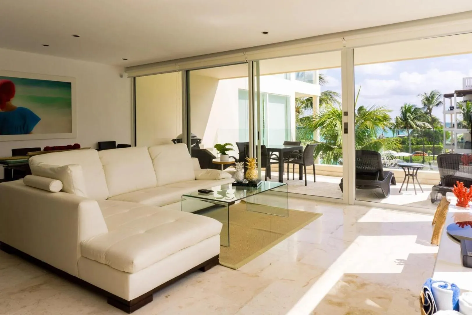 Living room in The Elements Oceanfront & Beachside Condo Hotel